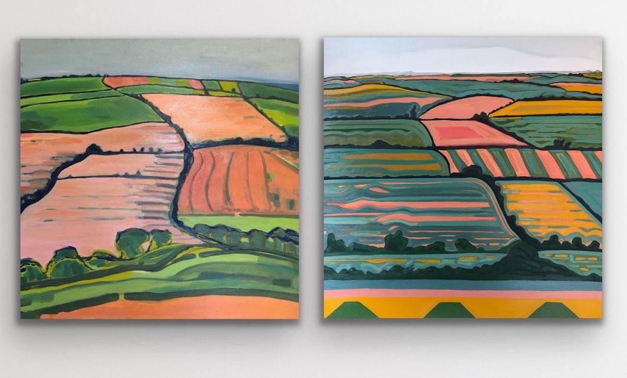 Rolling Hill no.1 and Hill View no.1 (Diptych) by Alexa Roscoe
