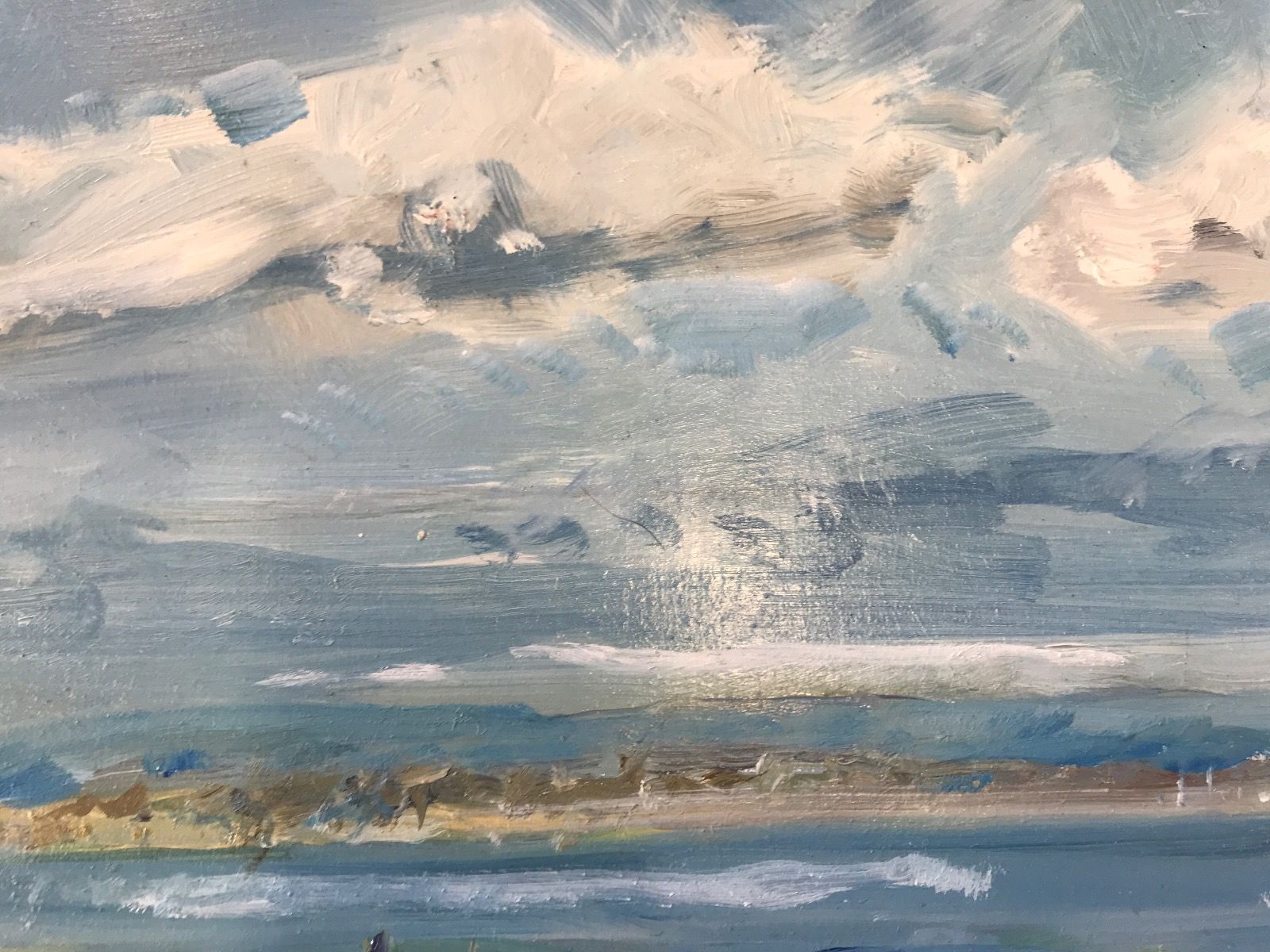 East Head, Windy Day, Original Oil Painting, Beach, Coastal, Landscape by Stephen Kinder