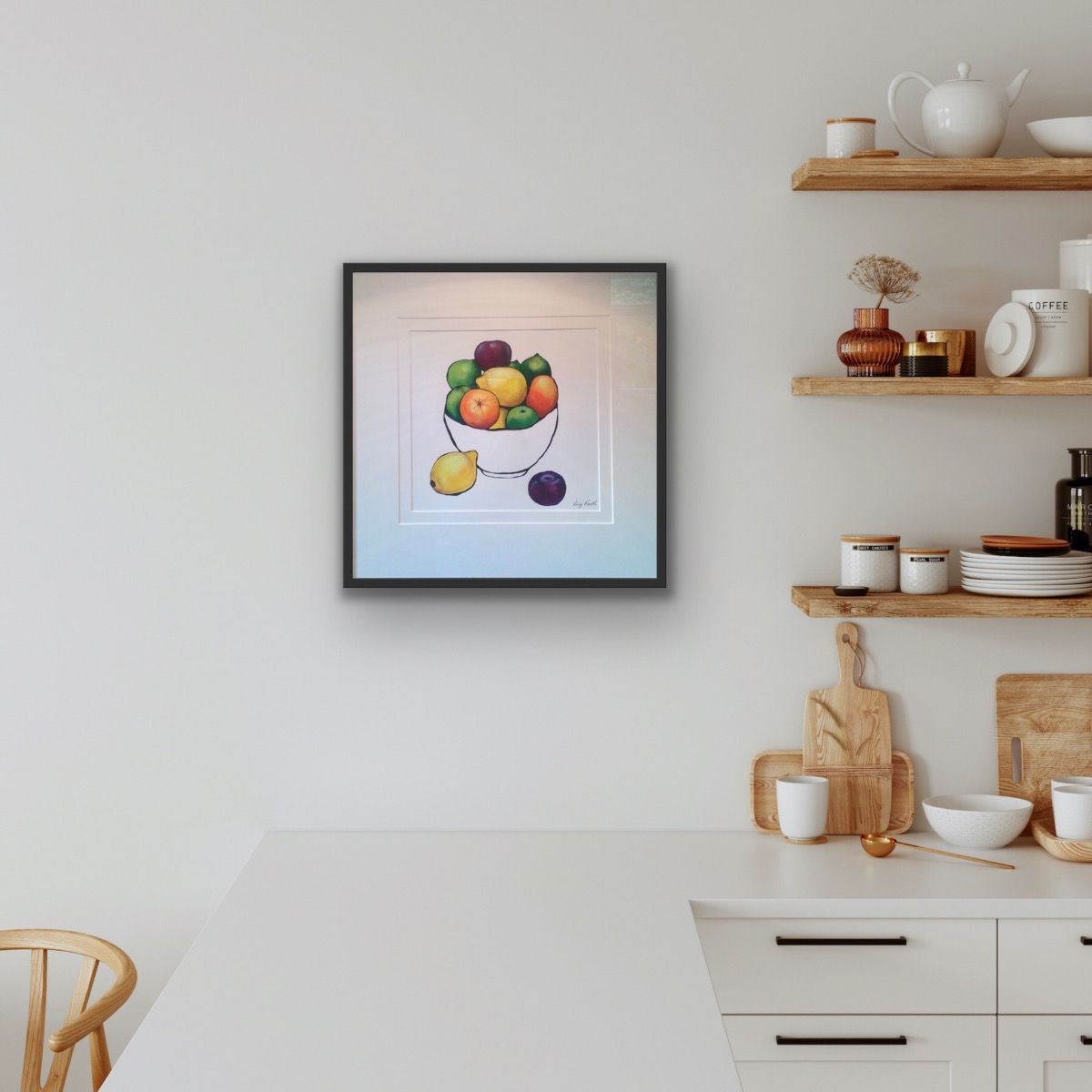 Citrus Bowl with plums by Lucy Routh - Secondary Image