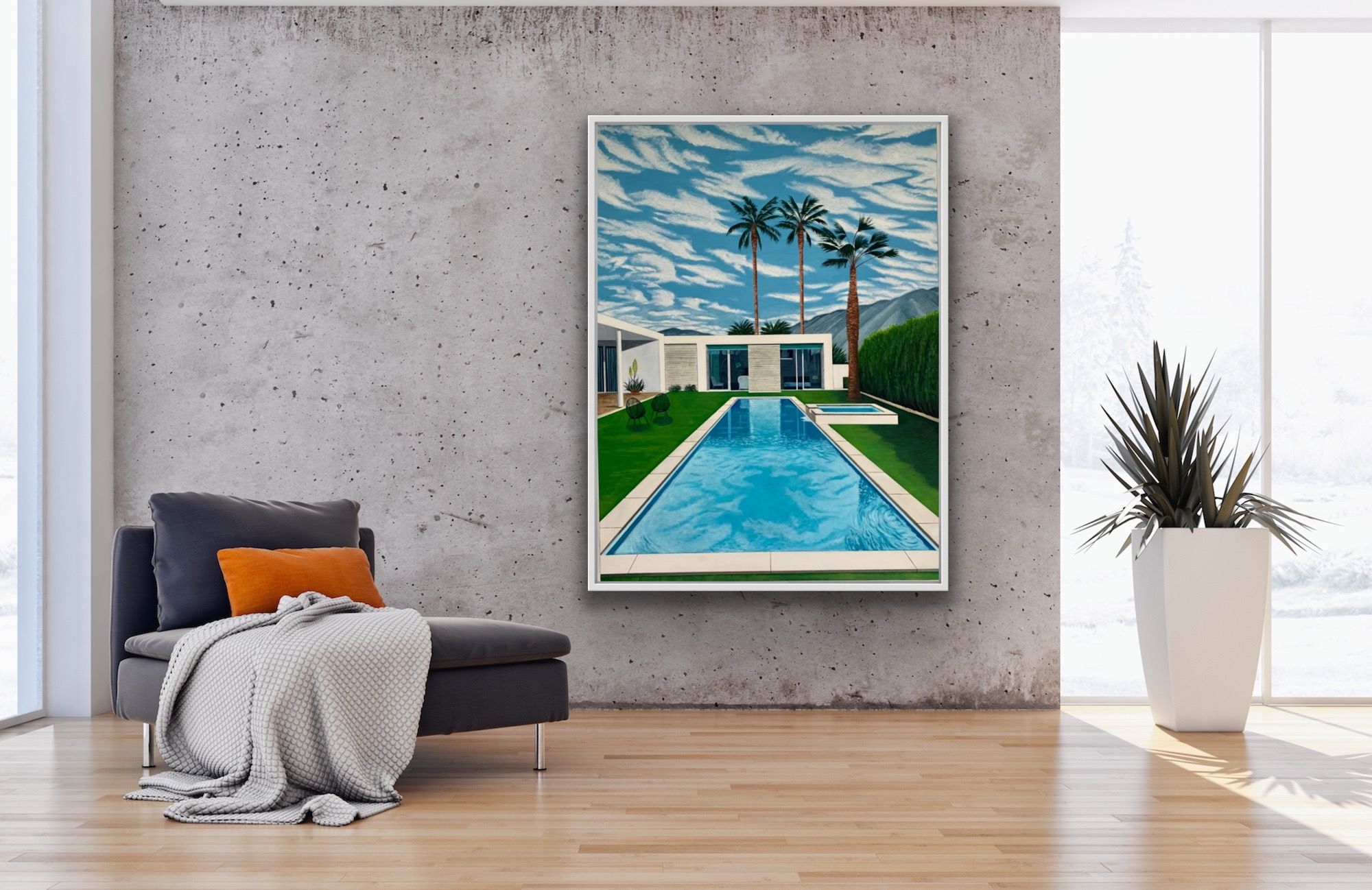 Cloudy Pool with Acapulco Chairs by Karen Lynn - Secondary Image