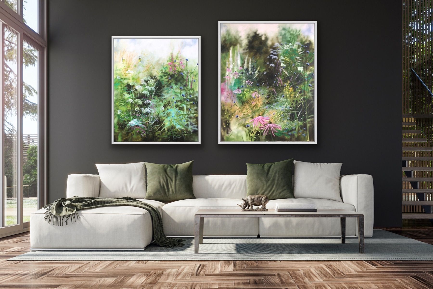 Diptych of Garden Edge and Height of summer III by Dylan Lloyd - Secondary Image