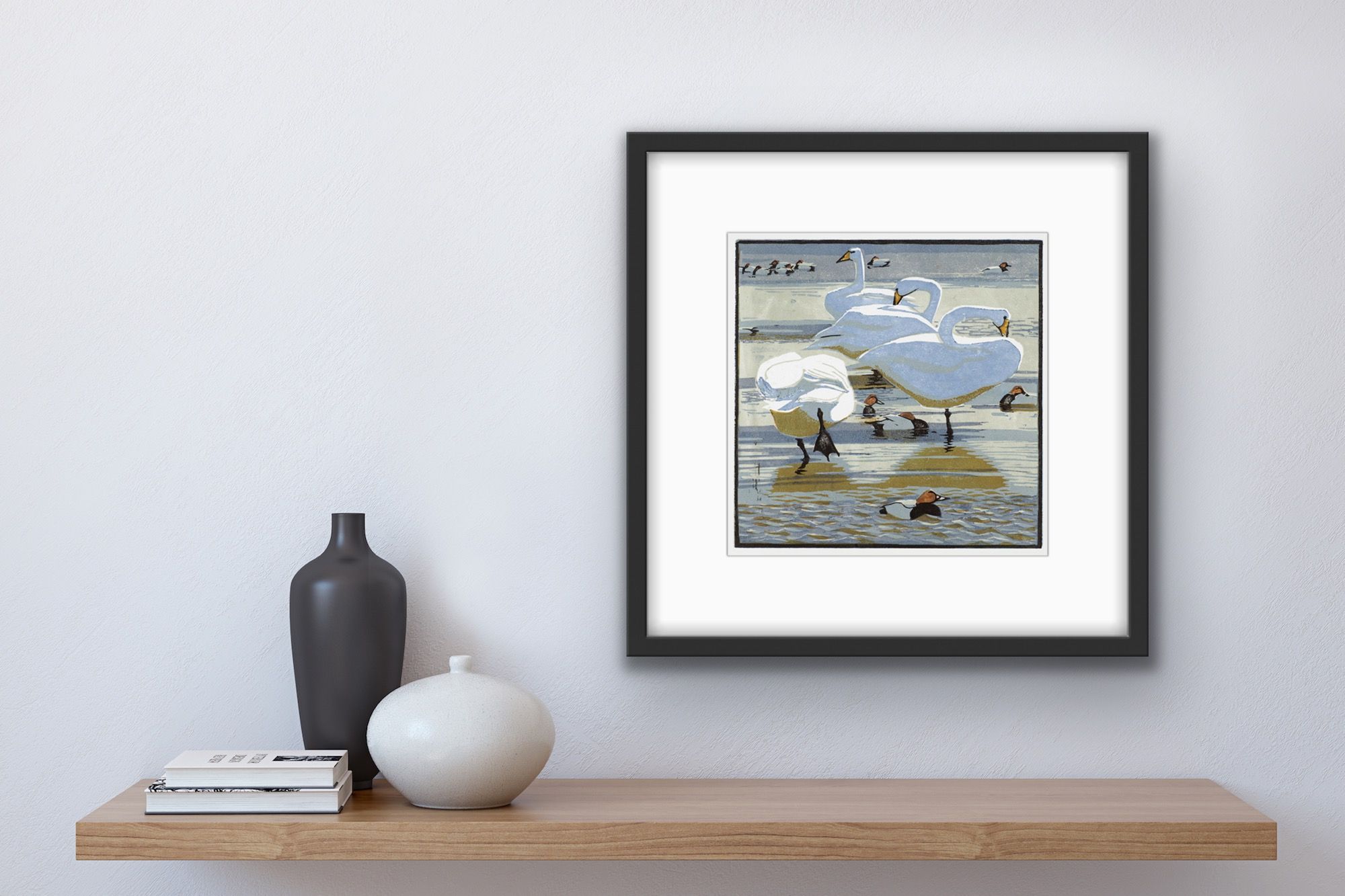 Whooper Swans & Pochards by Robert Greenhalf - Secondary Image