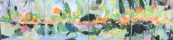 Polyptych: Bright Marigolds at the Oxford Botanic Gardens by Elaine Kazimierczuk