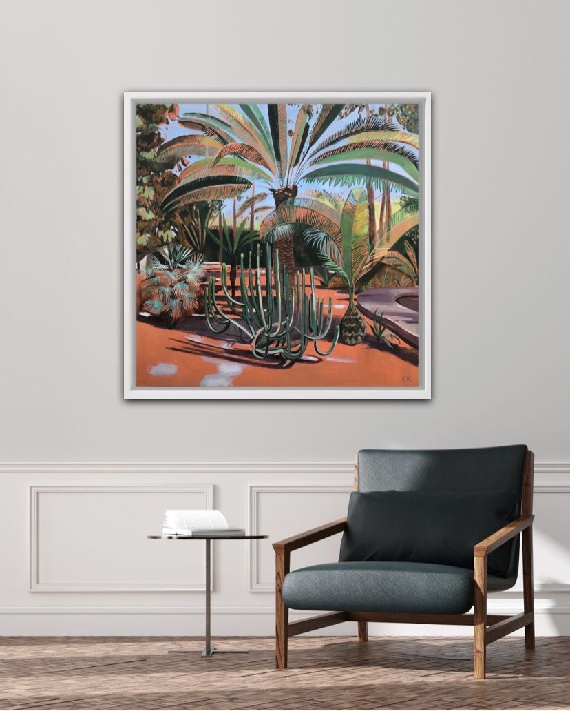 Cactus and Large Palm, Majorelle Gardens, Morocco by Elaine Kazimierczuk - Secondary Image