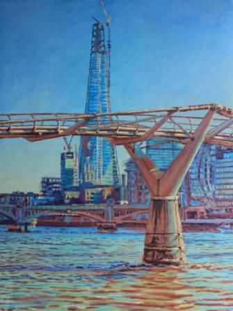 Shard With Millenium Bridge'. by Robert Barlow
