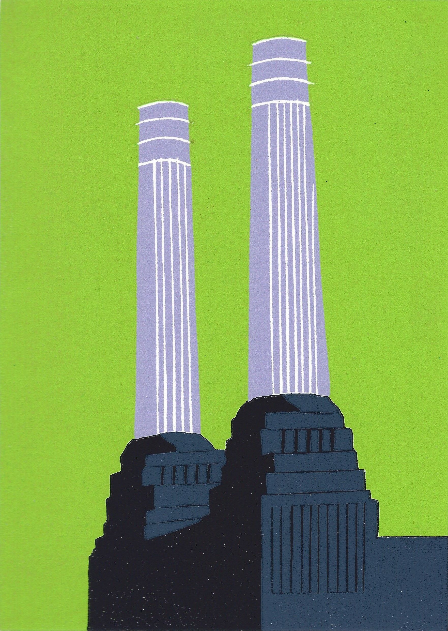 Battersea's Chimneys (charcoal) by Jennie Ing