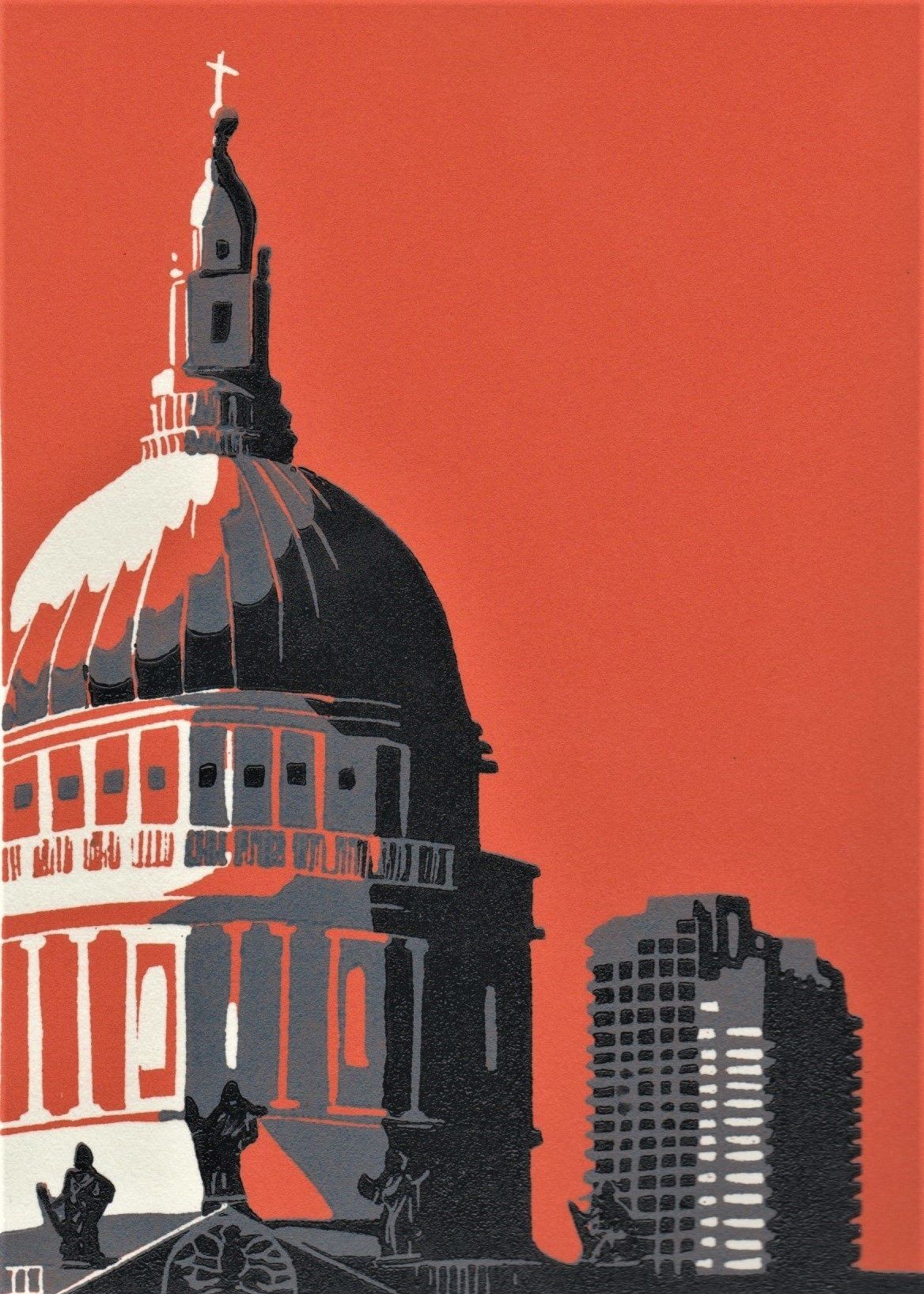 St Paul's Cathedral with Barbican (orange) by Jennie Ing
