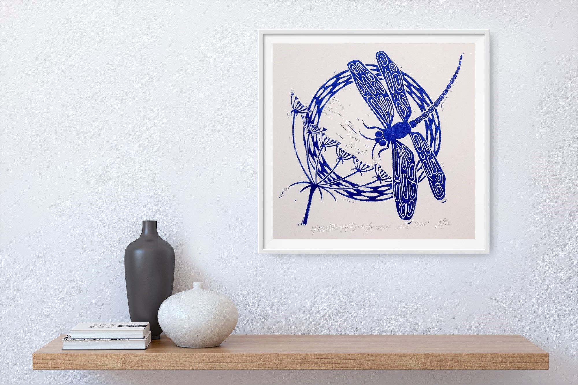 Dragonfly & Hogweed Circle Print by Jess Harrington - Secondary Image