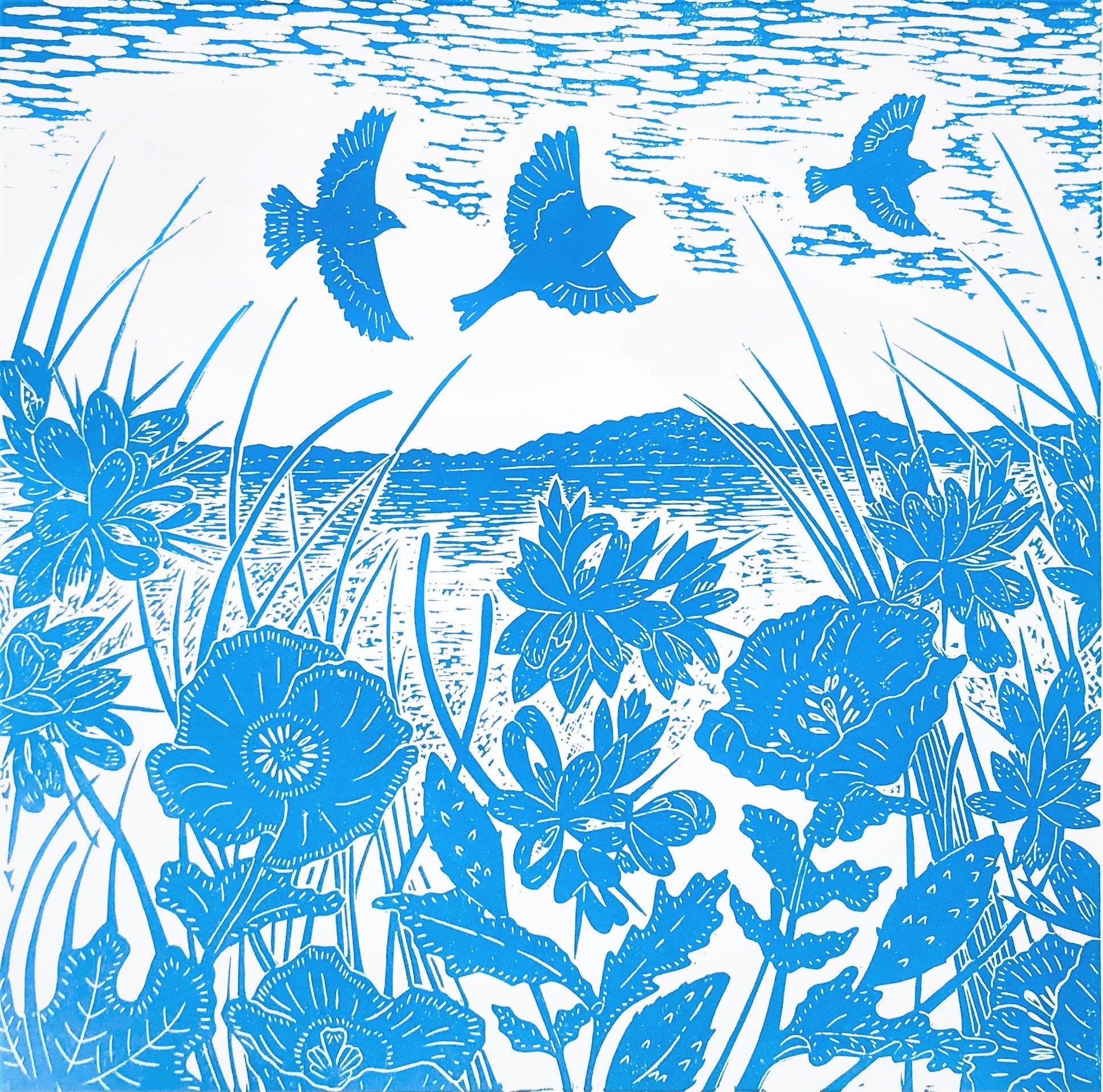Linnets Over Salthouse by Joanna Padfield