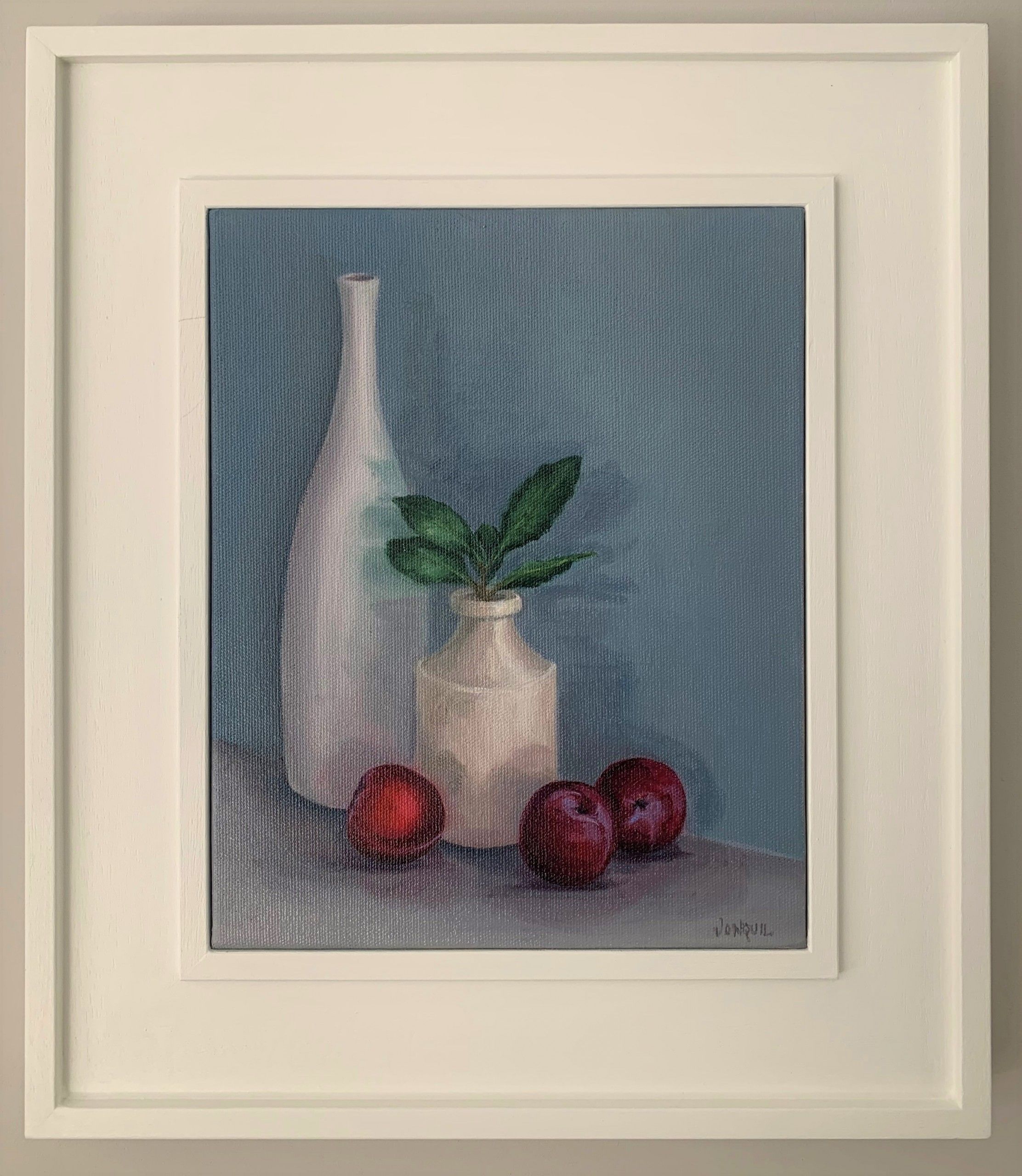 Plums with Bay and Pots by Jonquil Williamson