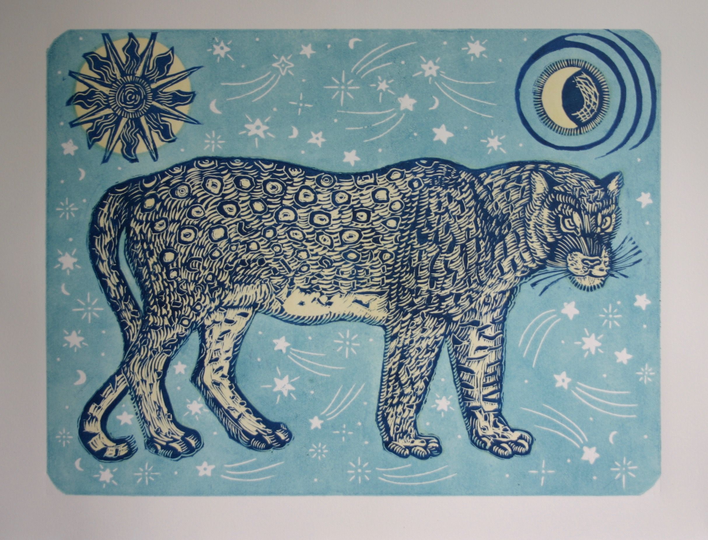 Moon Panther (blue) by Kate Willows
