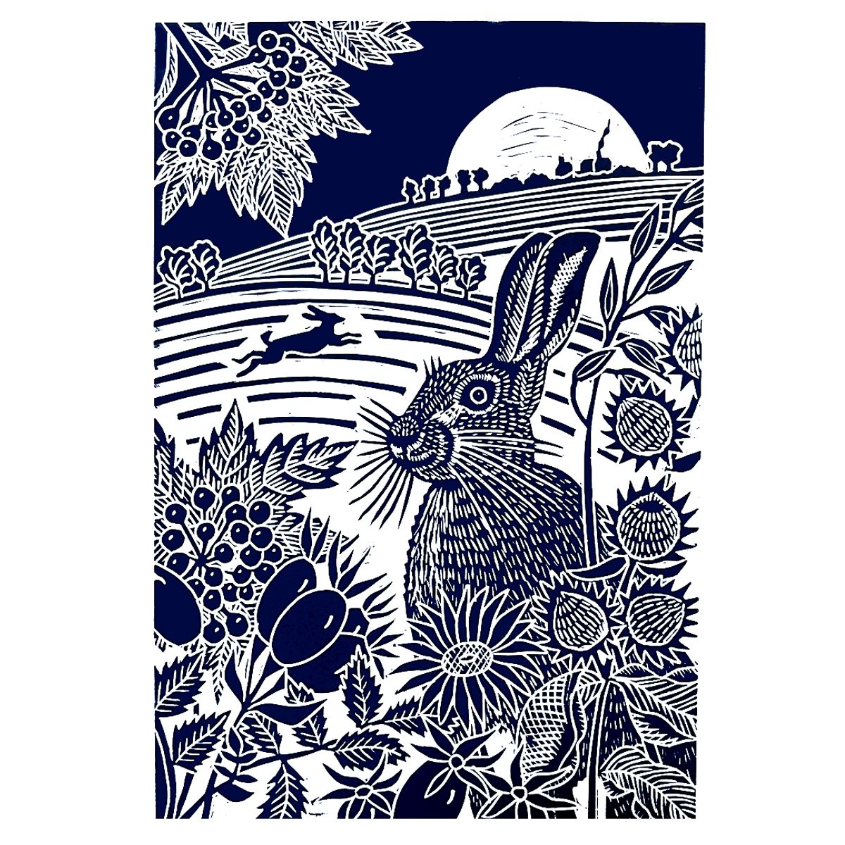 Harvest Moon Hares by Kate Heiss