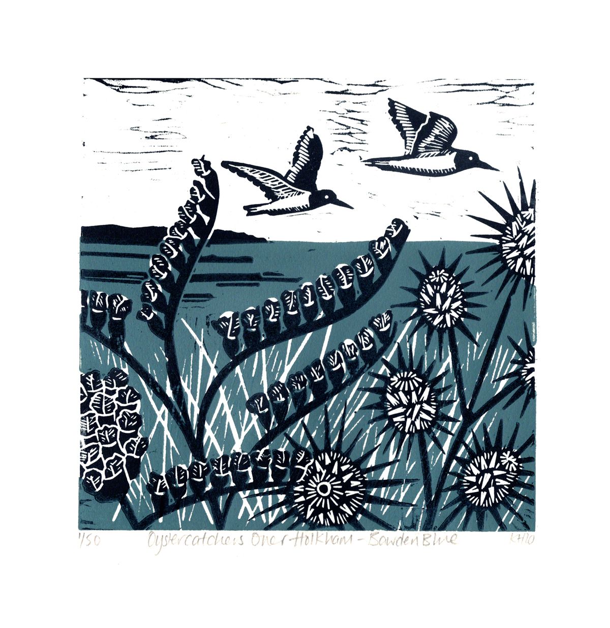 Oystercatchers Over Holkham - Bawden Blue Series by Kate Heiss