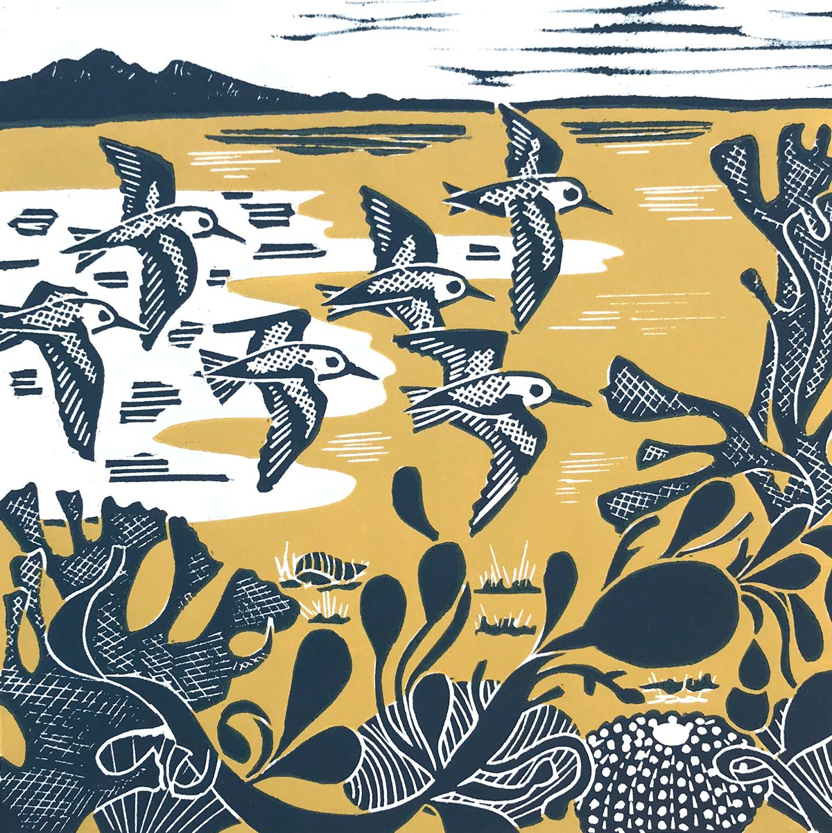 Sanderlings at the Shore by Kate Heiss