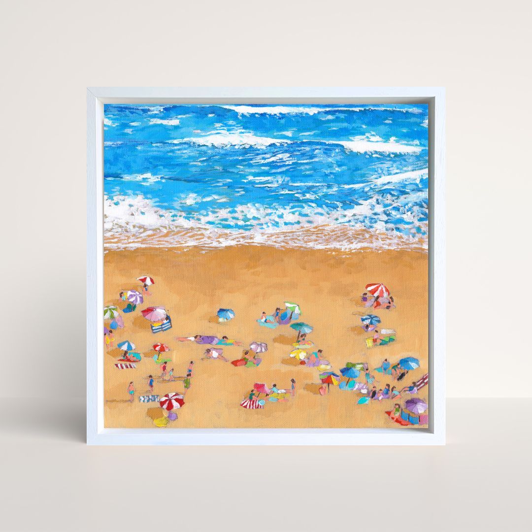 Blue Waves, Bright Umbrellas by Lenny Cornforth - Secondary Image