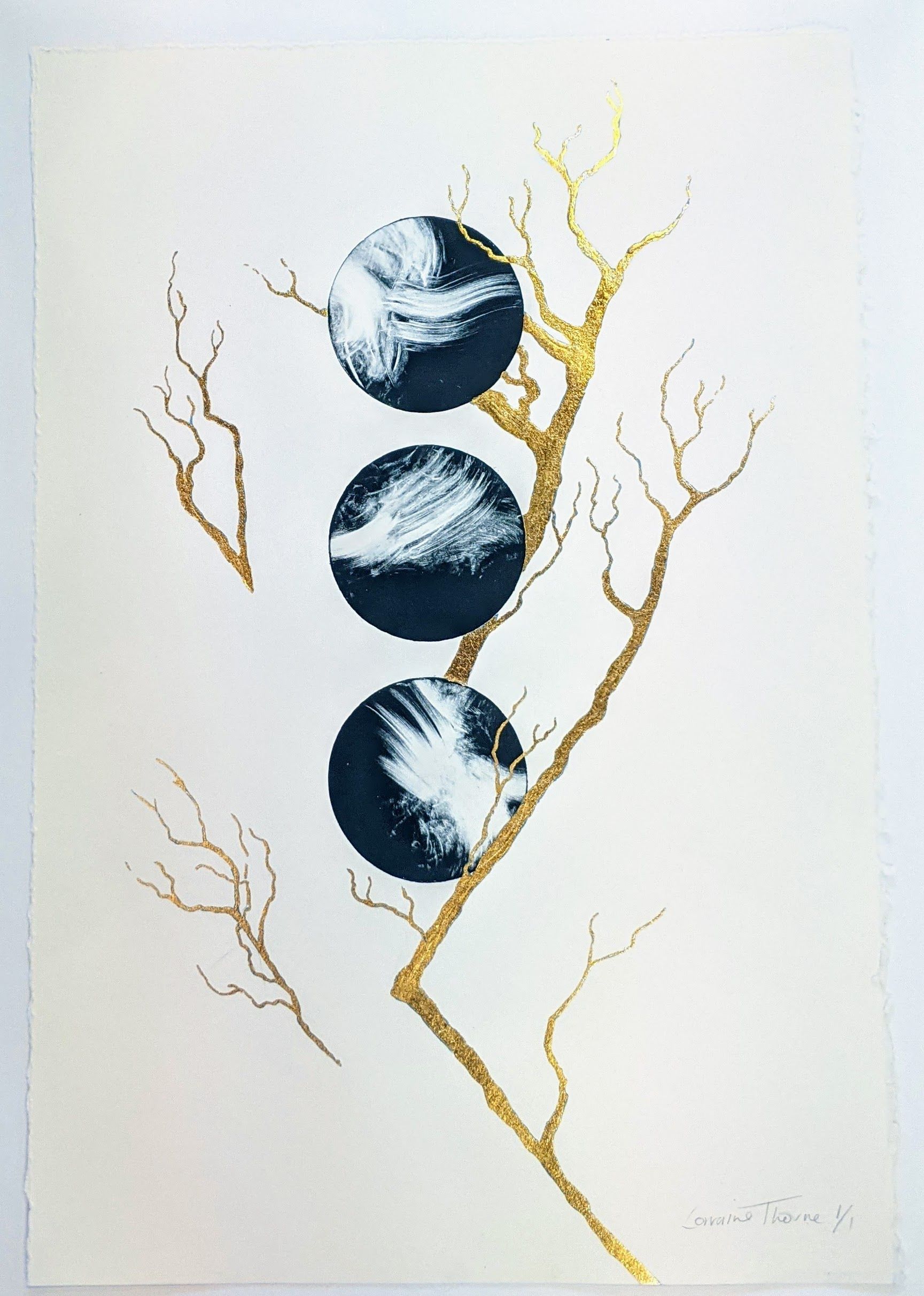 Tree of Life series Monoprint II by Lorraine Thorne