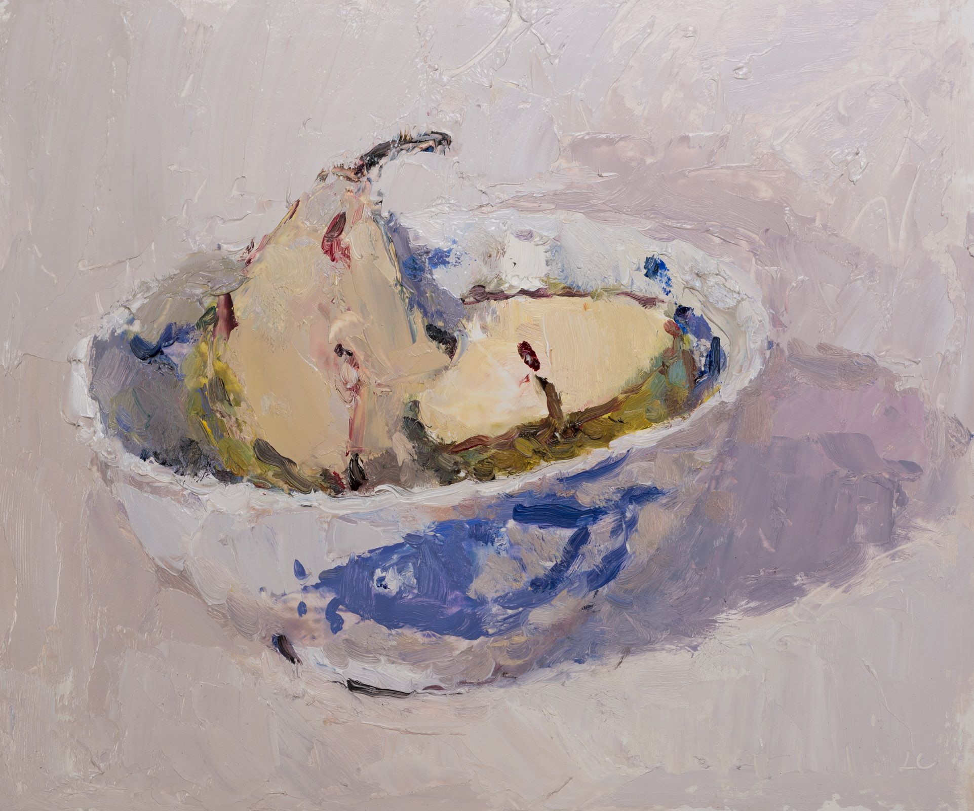 Pear Halves in a Chinese Bowl 1 by Lynne Cartlidge