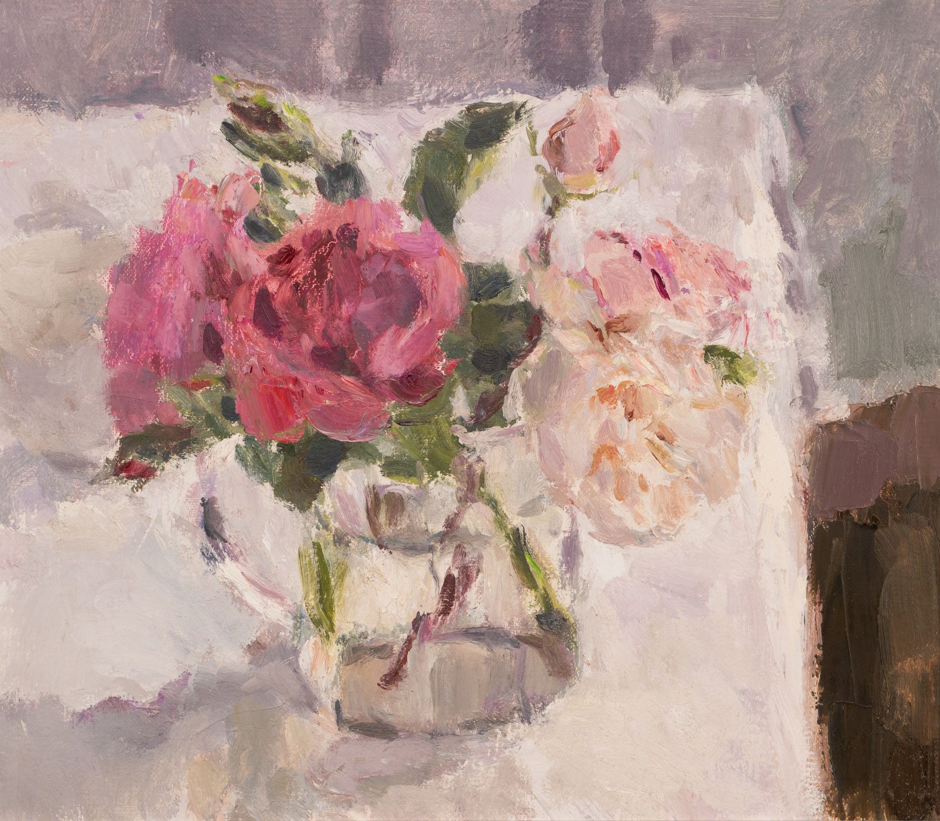 Roses in a Glass Jug by Lynne Cartlidge