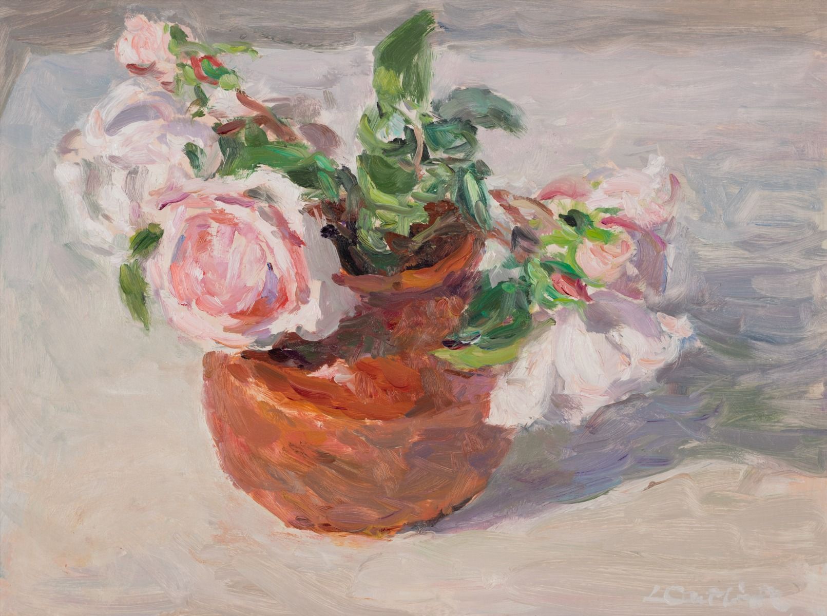 Roses in a Terracotta Pot 2 by Lynne Cartlidge