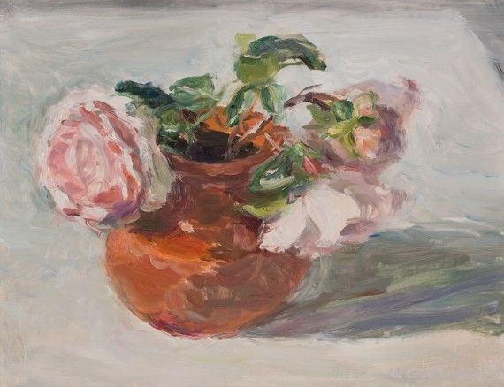 Roses in a Terracotta Pot  by Lynne Cartlidge