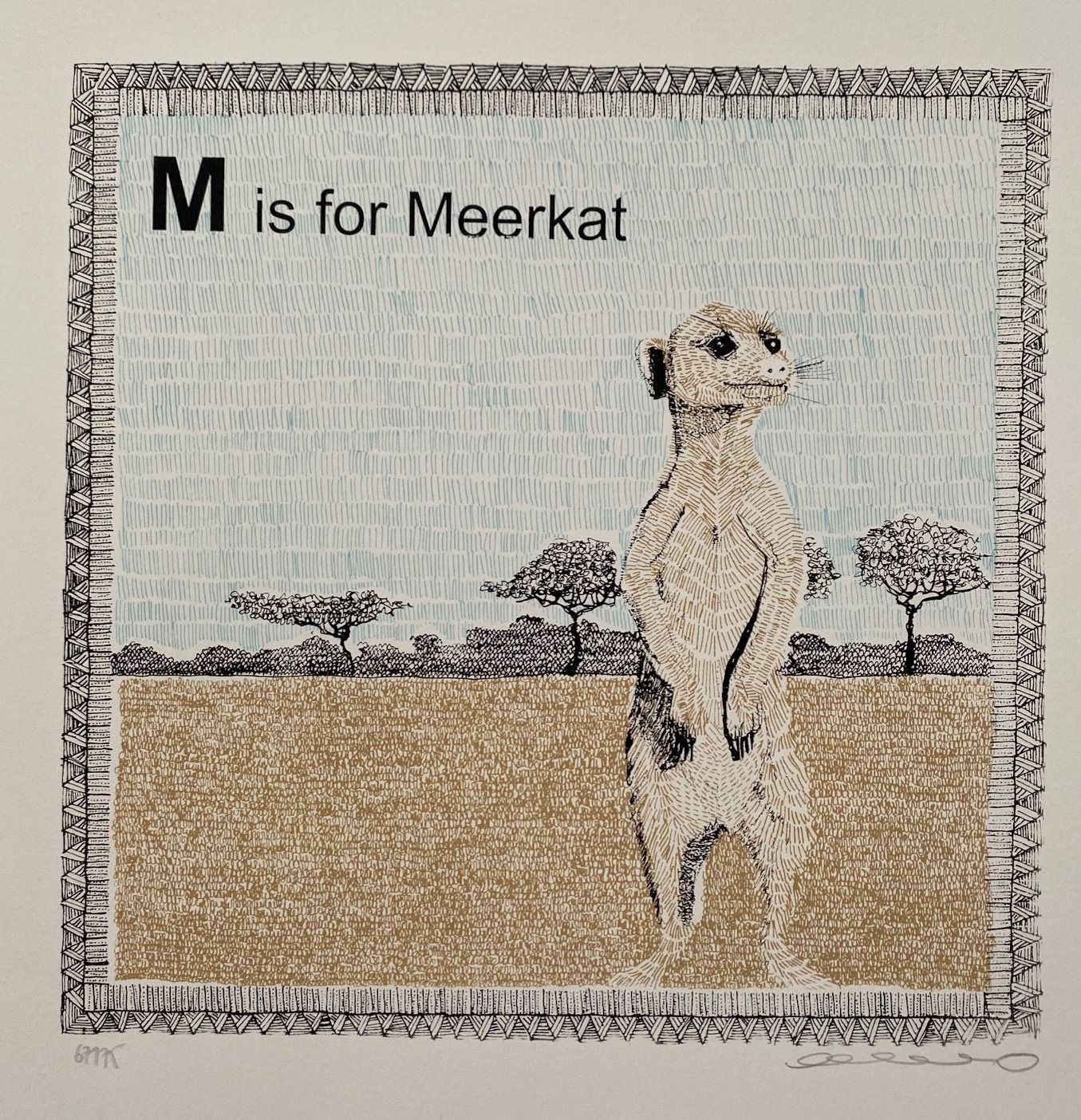 M is for Meerkat (small) by Clare Halifax