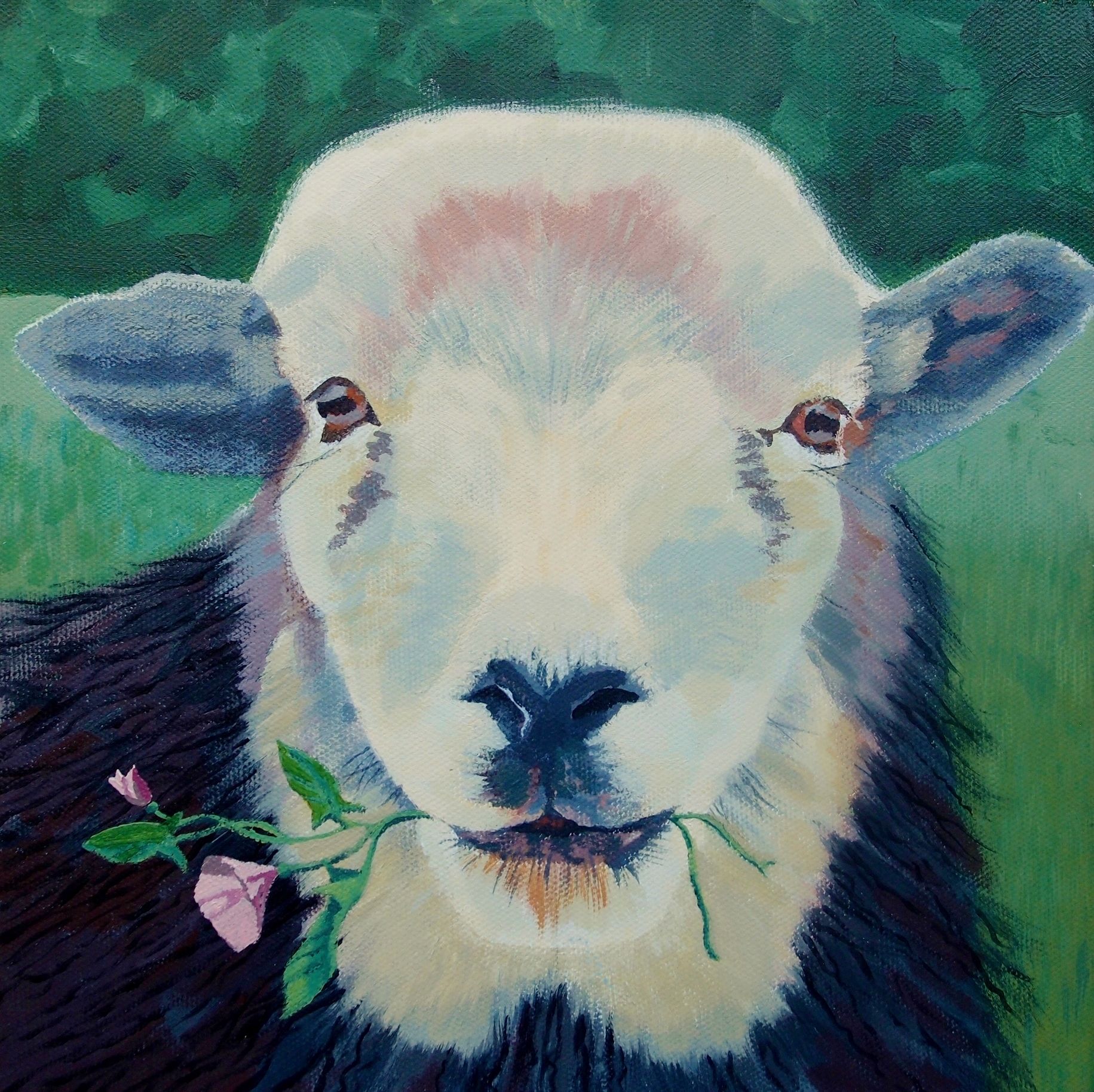 Sheep with Bindweed by Margaret Crutchley