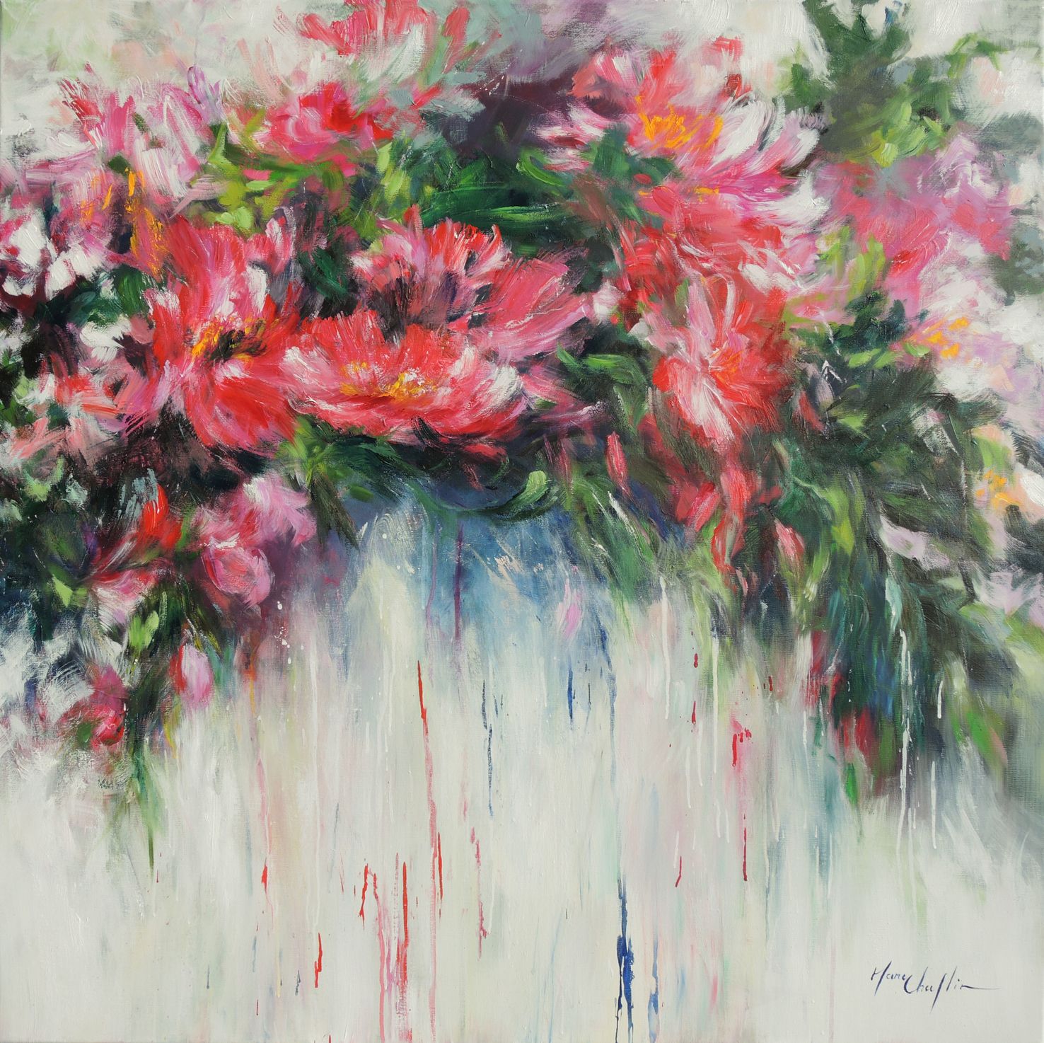 Peonies after the shower by Mary Chaplin