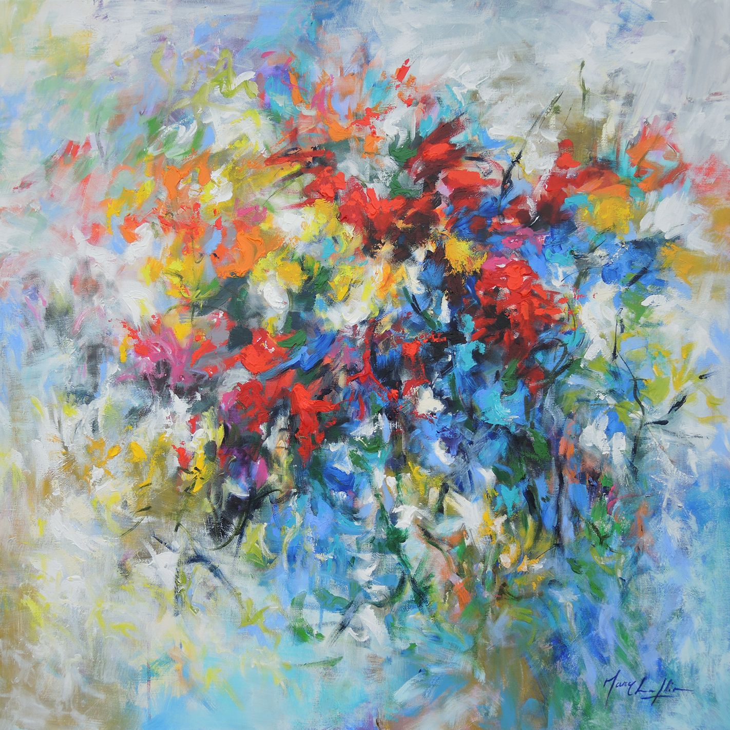 An armful of flowers by Mary Chaplin