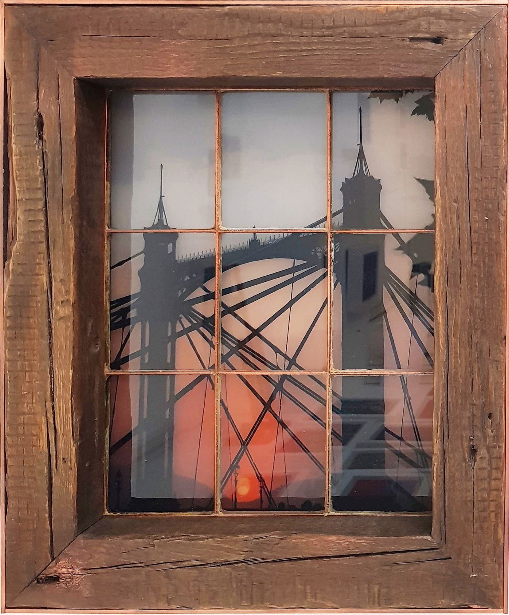 Albert Bridge Sunset, Vintage Window by Michael Wallner