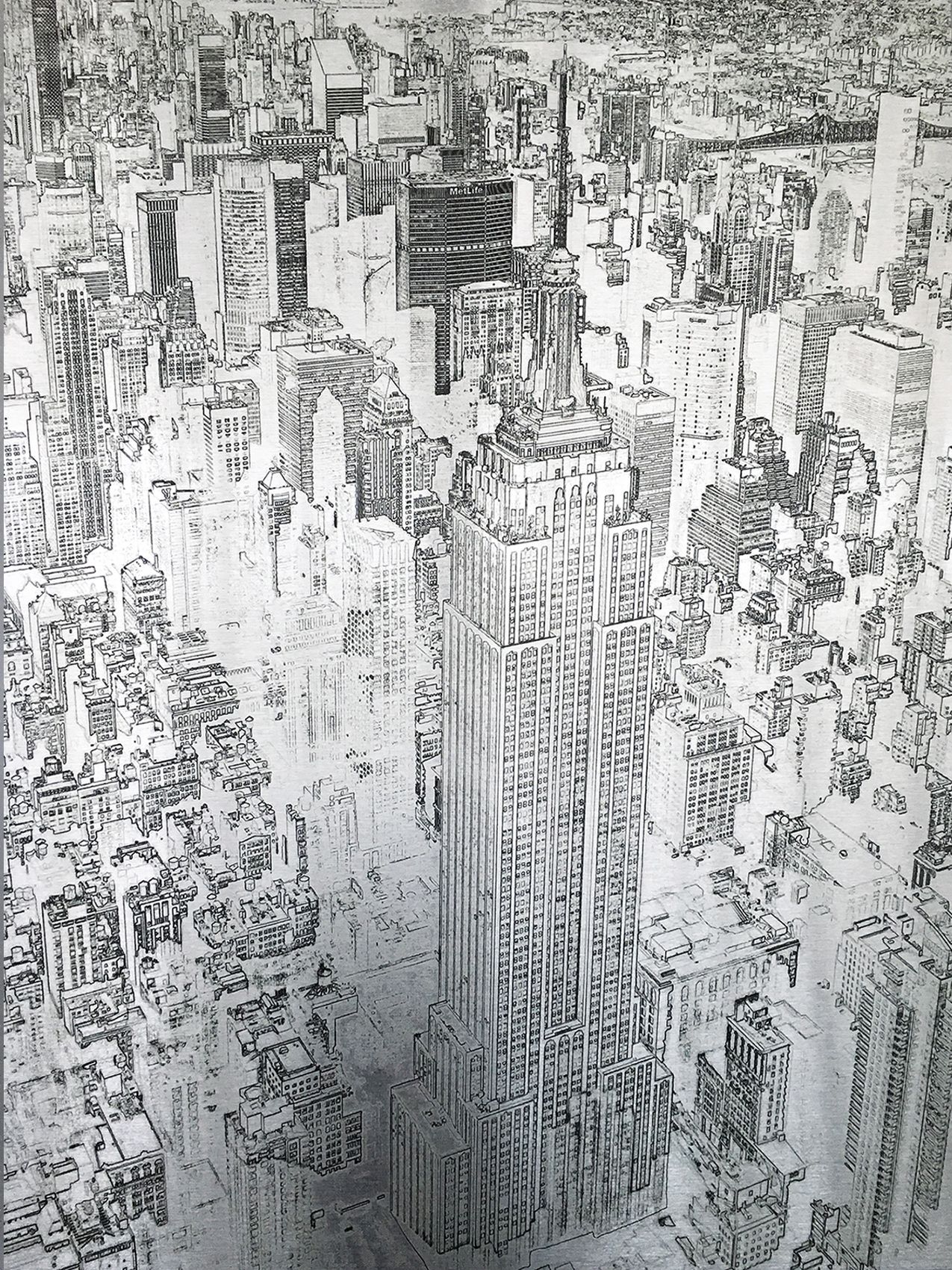 Empire State Building, Silver by Michael Wallner