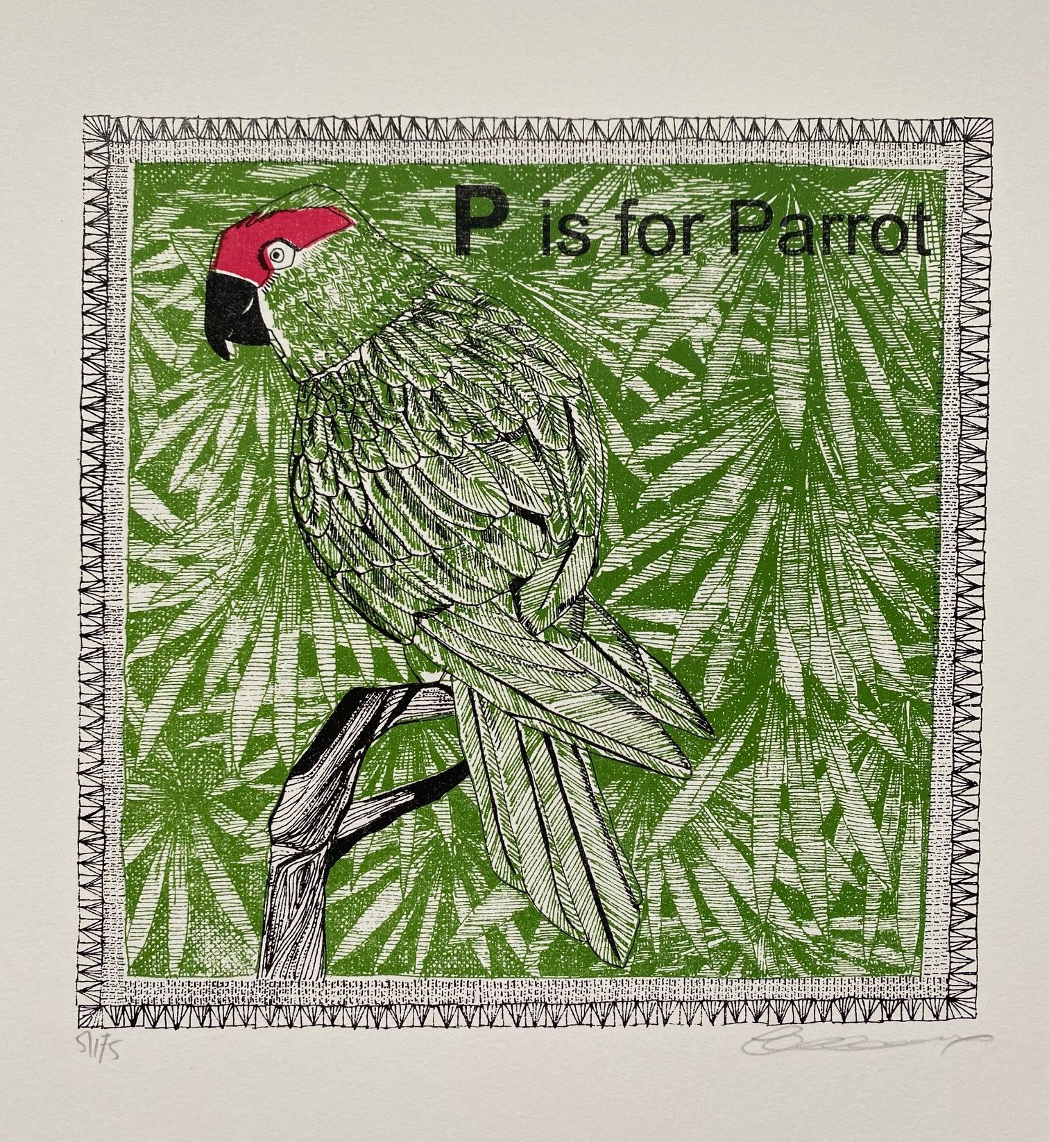 P is for Parrot (small) by Clare Halifax