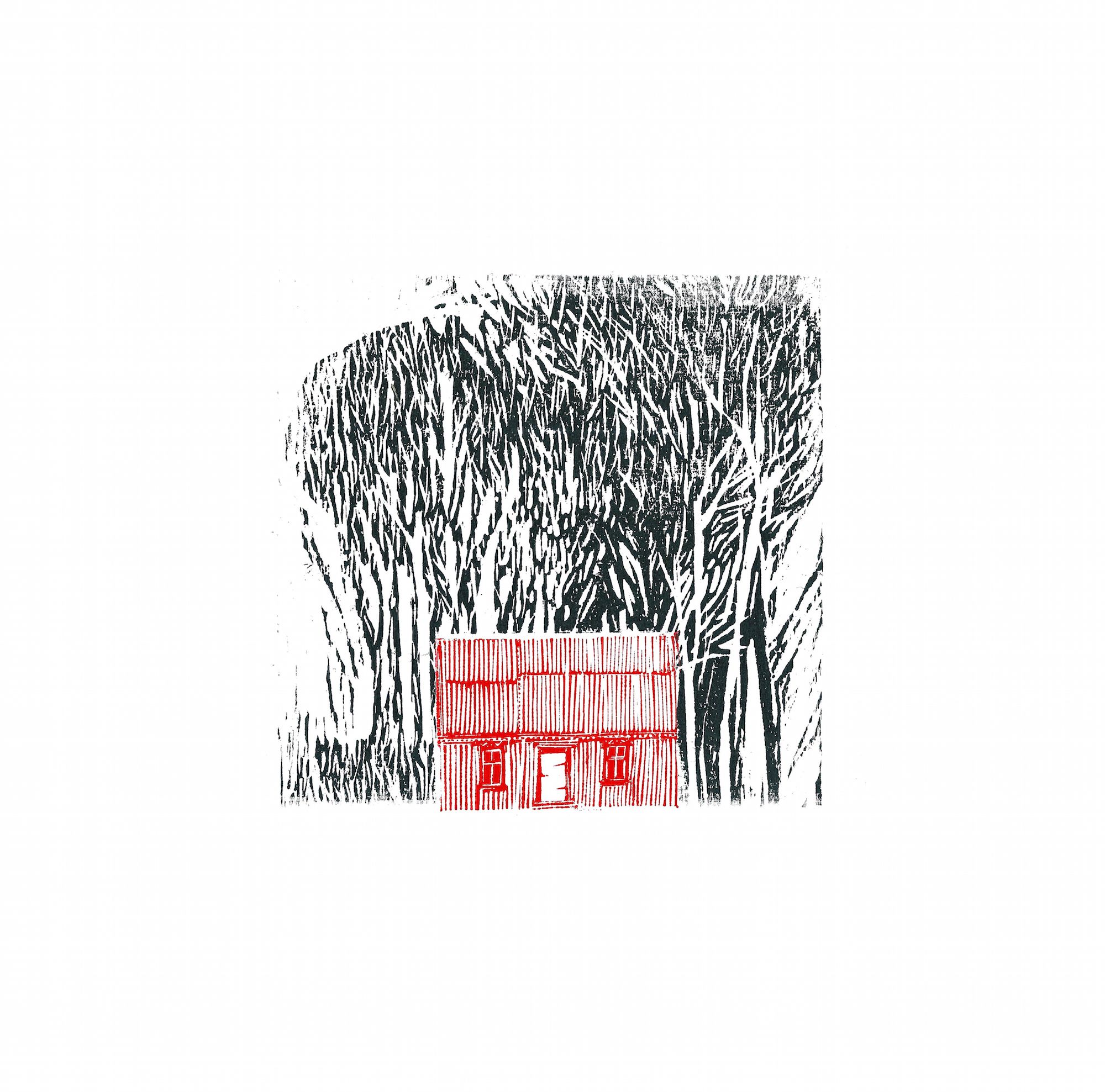 Red House in the woods by Philippa Thomas