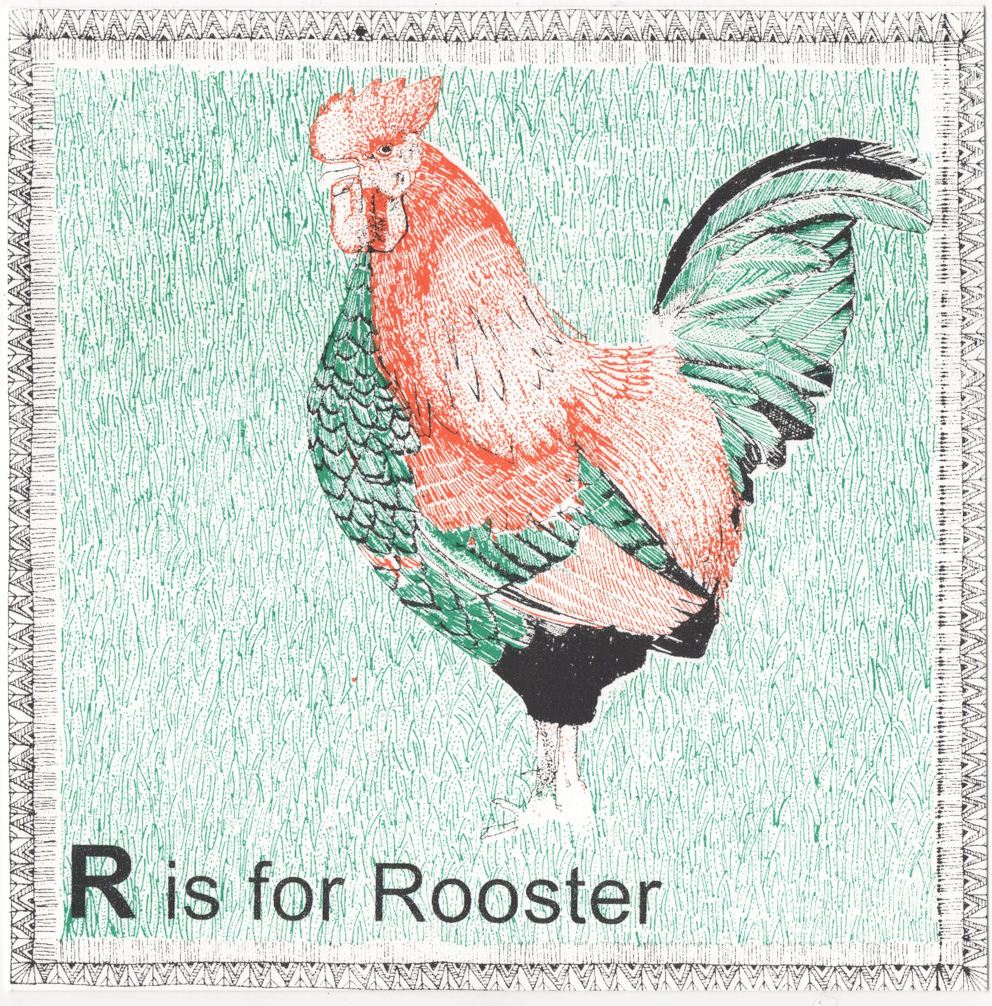 R is for Rooster (small) by Clare Halifax