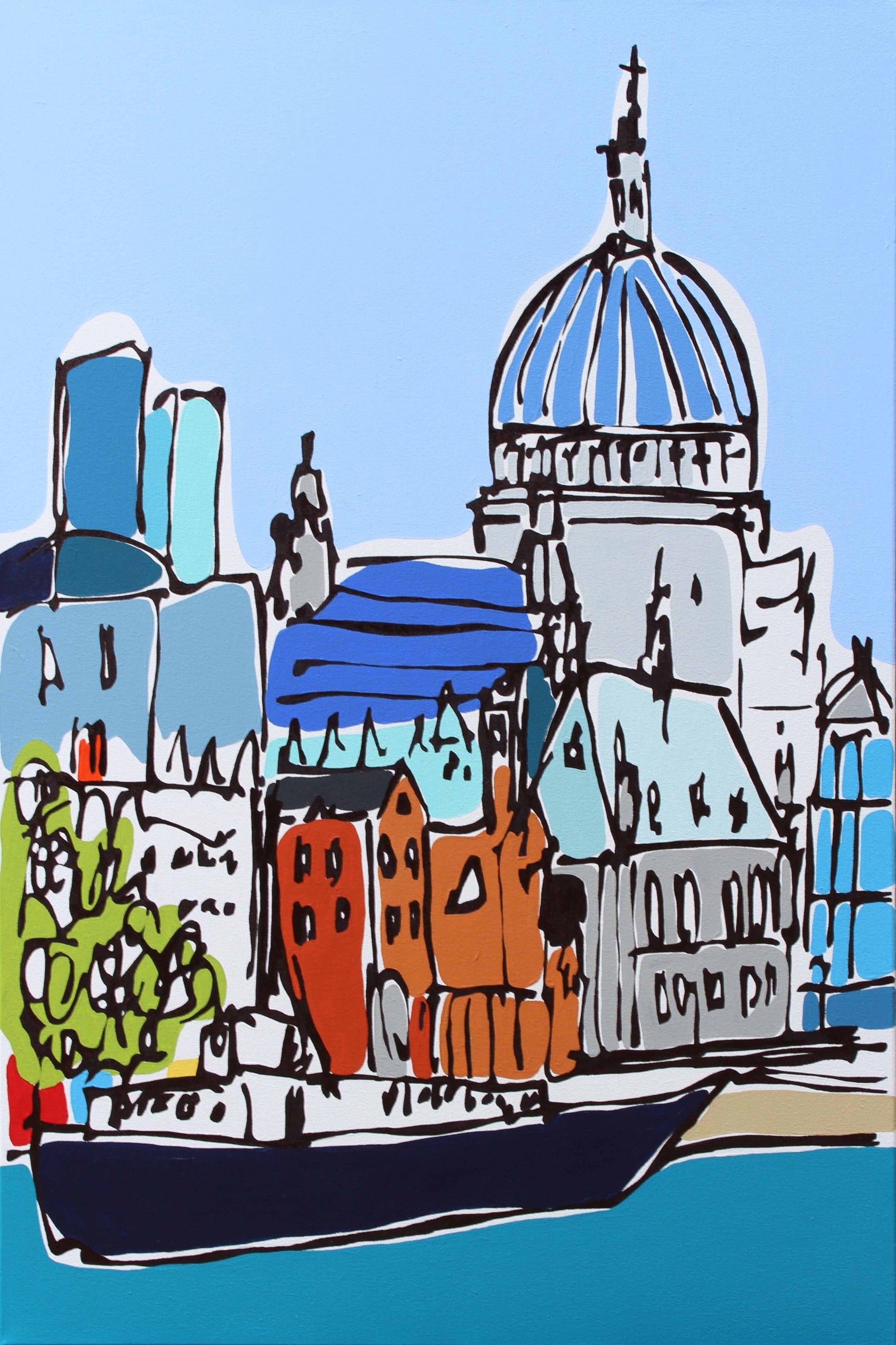 St Pauls from the Thames by Rachel Tighe