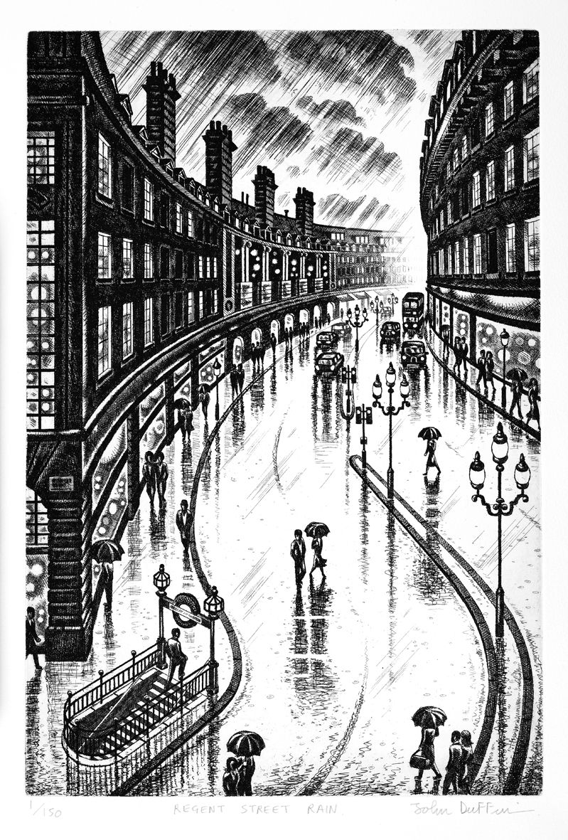 Regent Street Rain by John Duffin