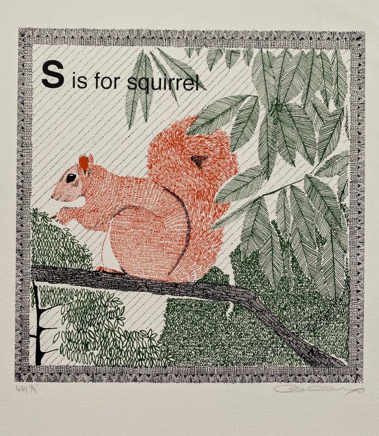 S is for Squirrel (small) by Clare Halifax