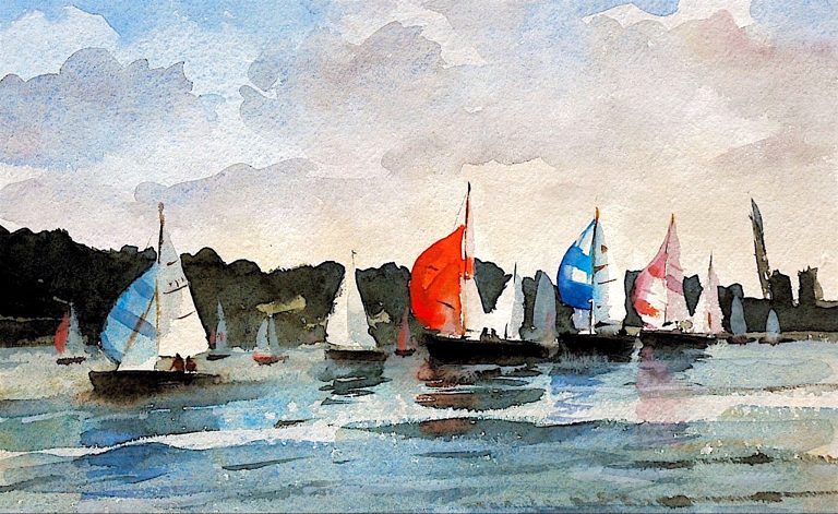 Sailing into Falmouth, Cornwall by Trevor Waugh