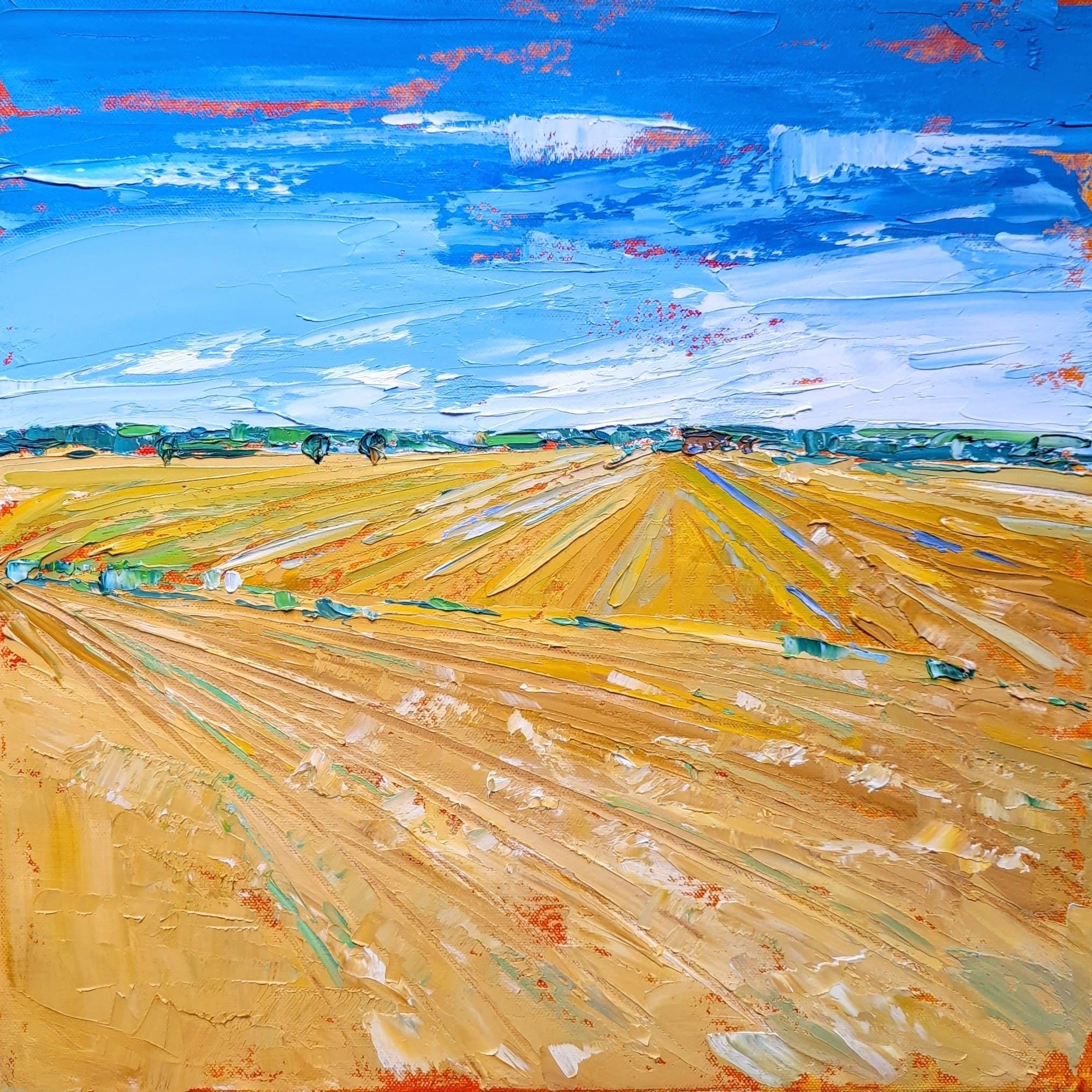 Stubble fields, Herefordshire by Georgie Dowling