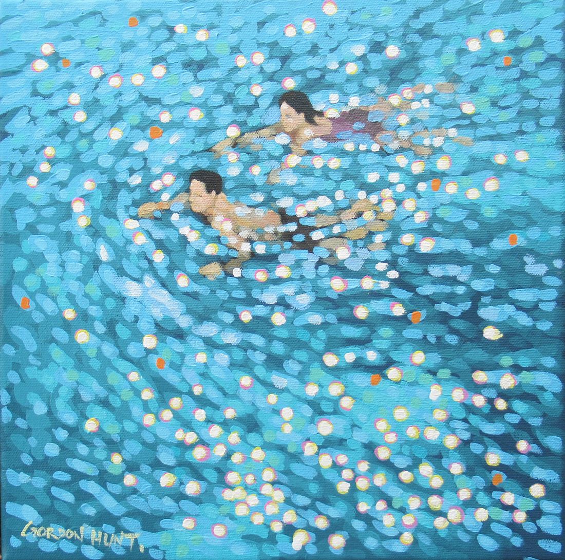 Swim study - blue by Gordon Hunt