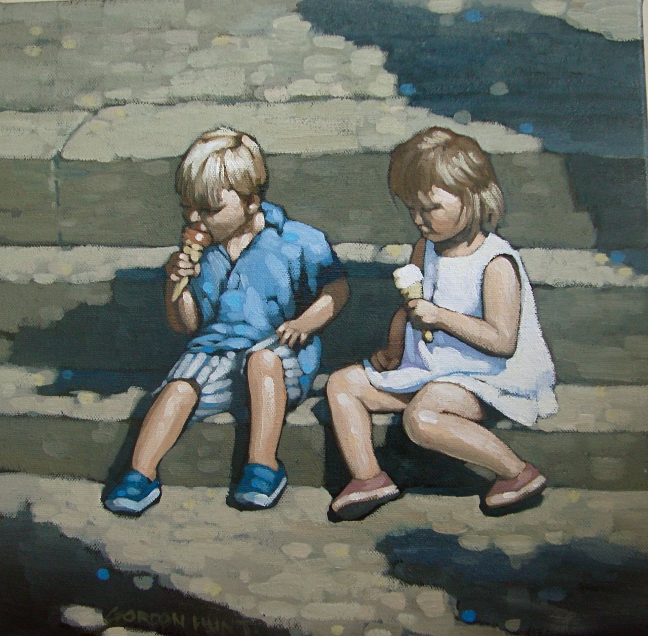 The Ice Cream Eaters - Small by Gordon Hunt