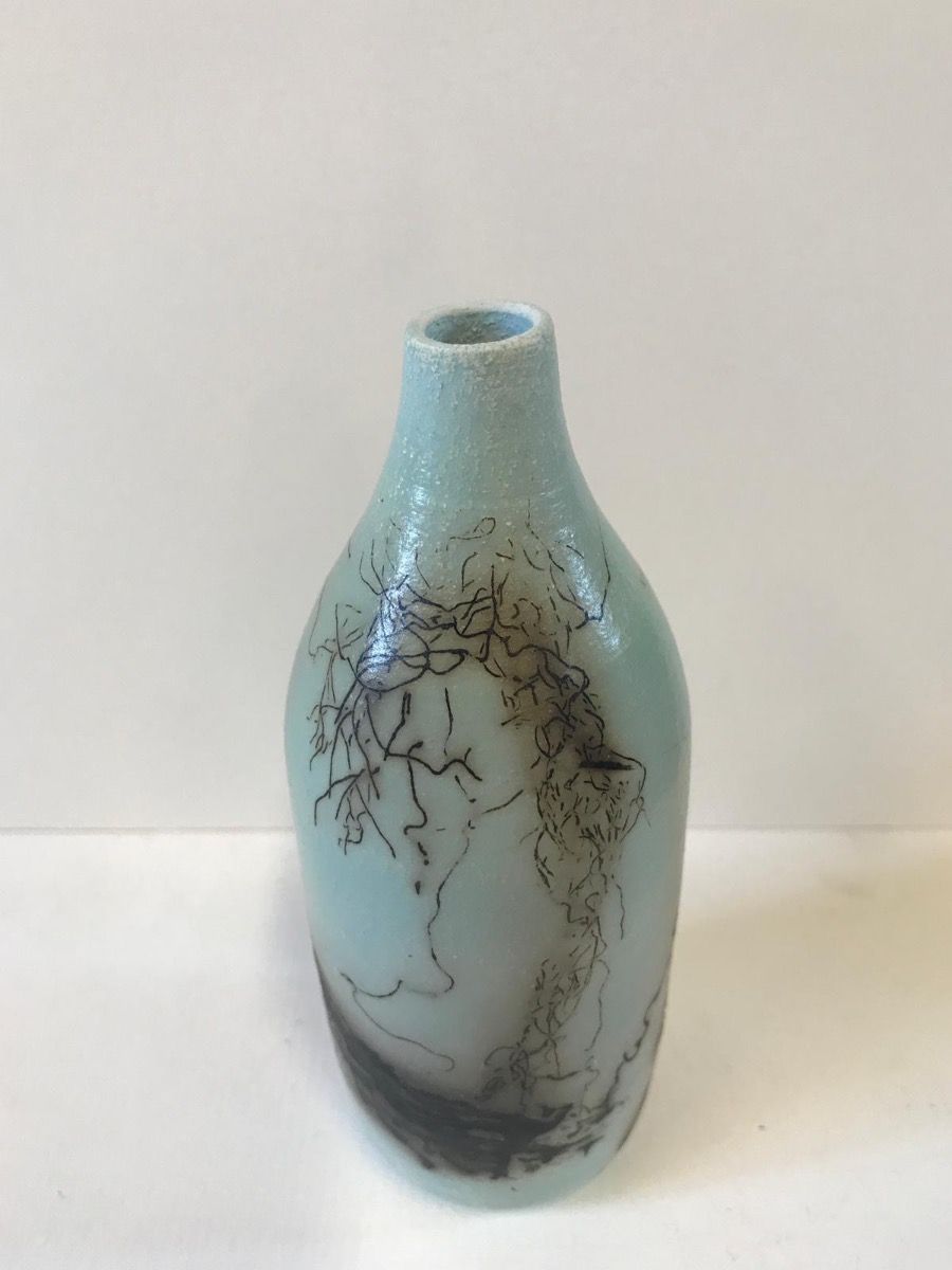 Naked Raku Pottery, Duck Egg Blue- Extra Small by Tamsin Levene