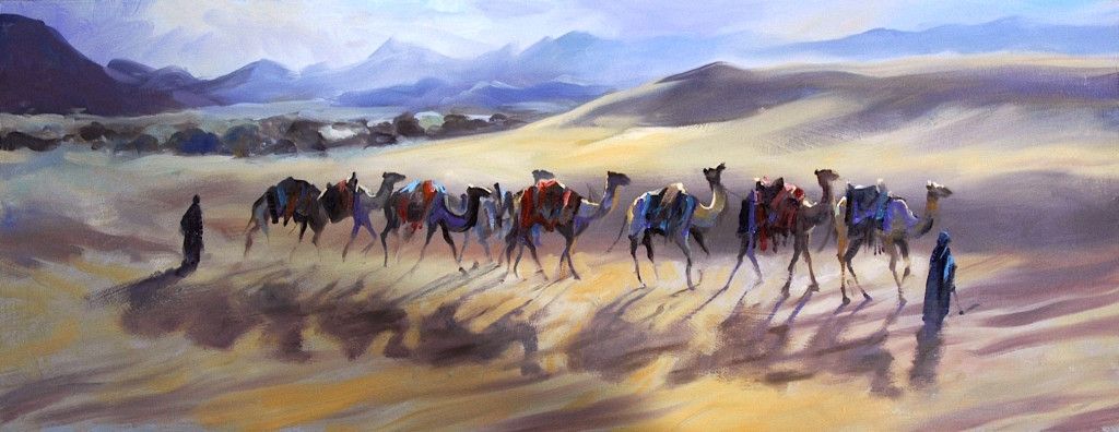 Camels Contre Jour by Trevor Waugh