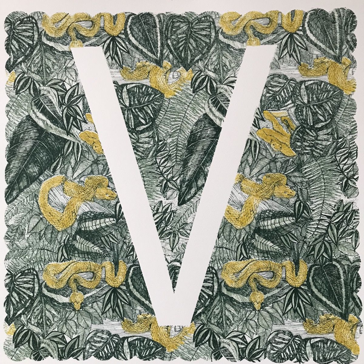 V is for Viper (large) by Clare Halifax