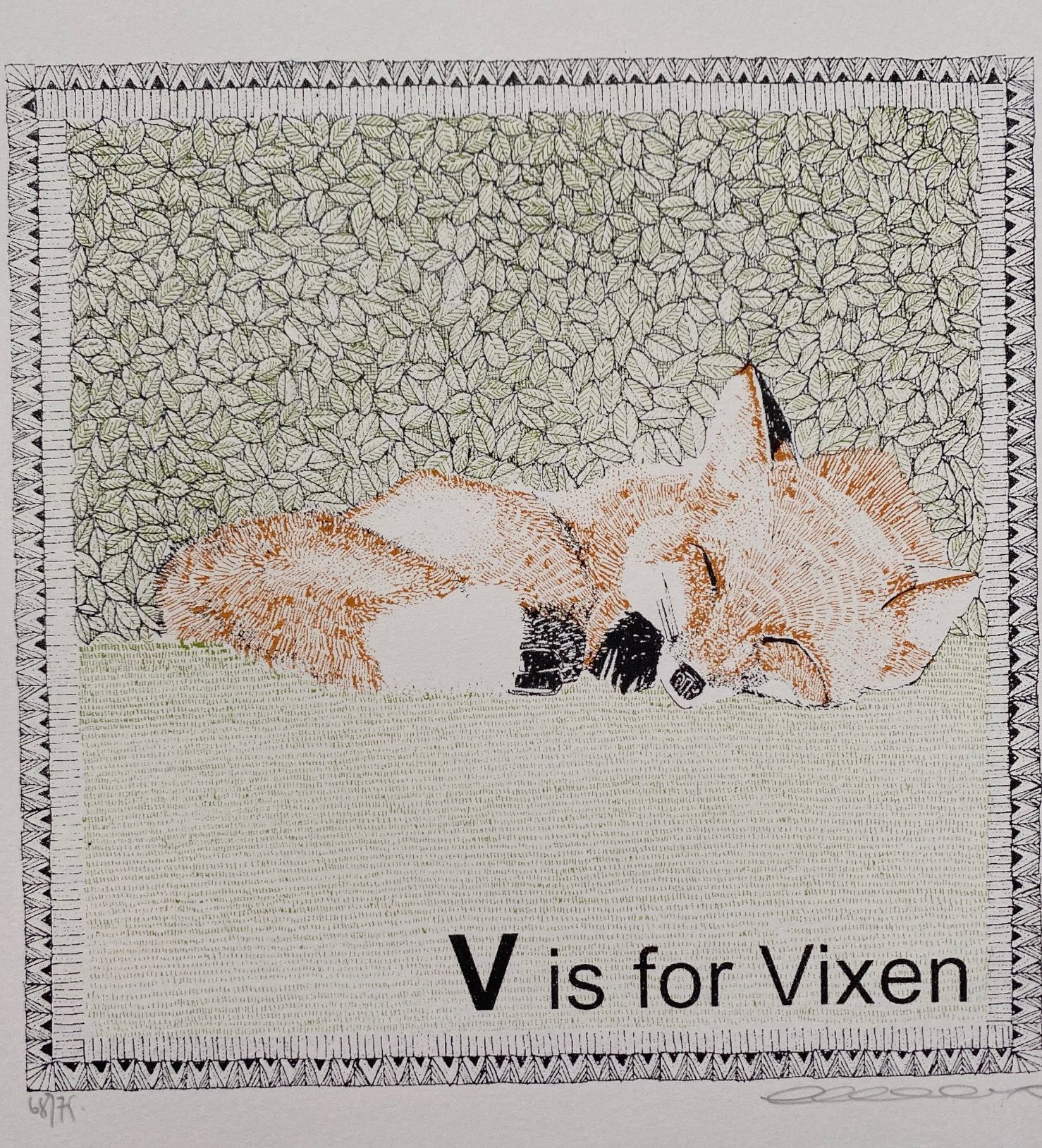 V is for Vixen (small) by Clare Halifax
