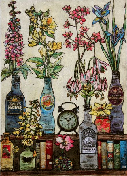 Bottles, Books and Flowers by Vicky Oldfield