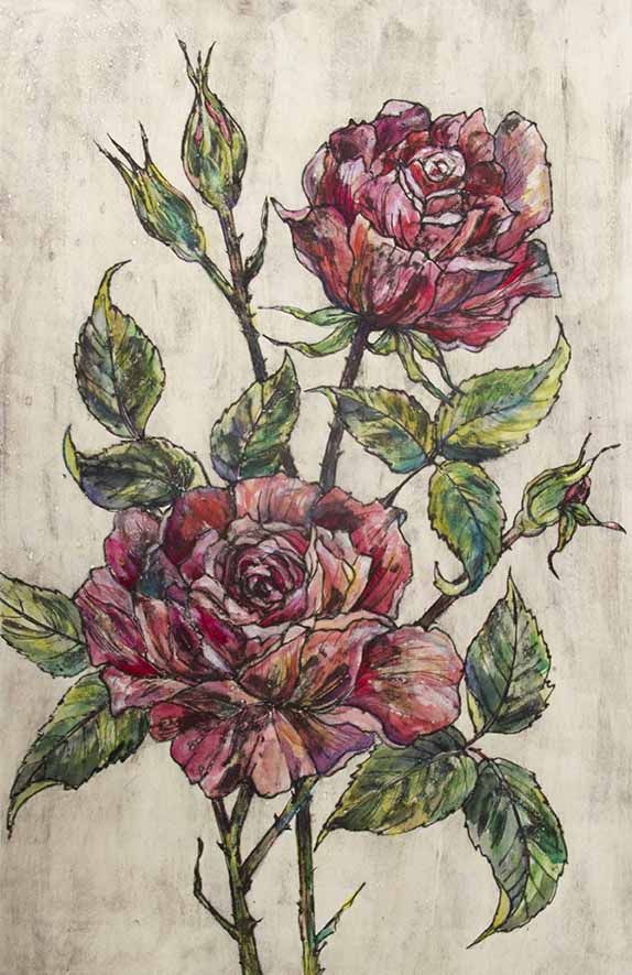 Garden Roses by Vicky Oldfield