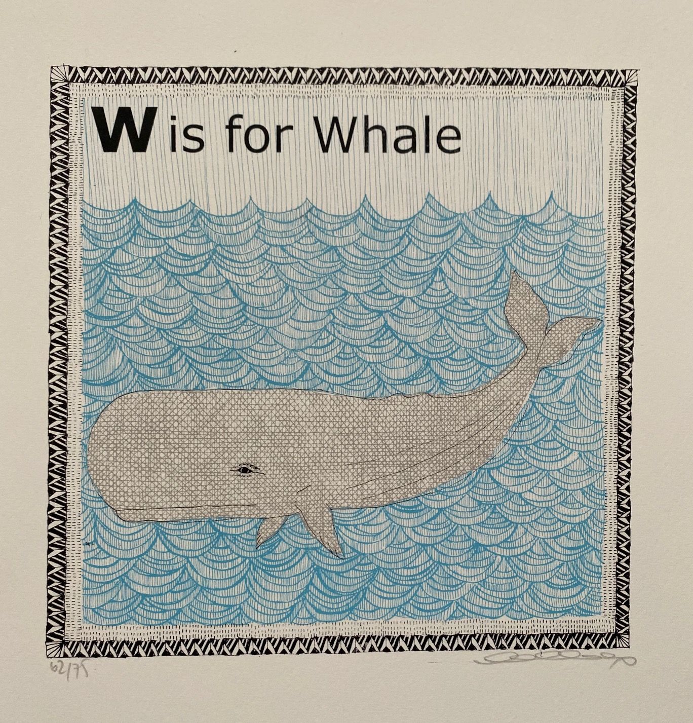 W is for Whale (small) by Clare Halifax