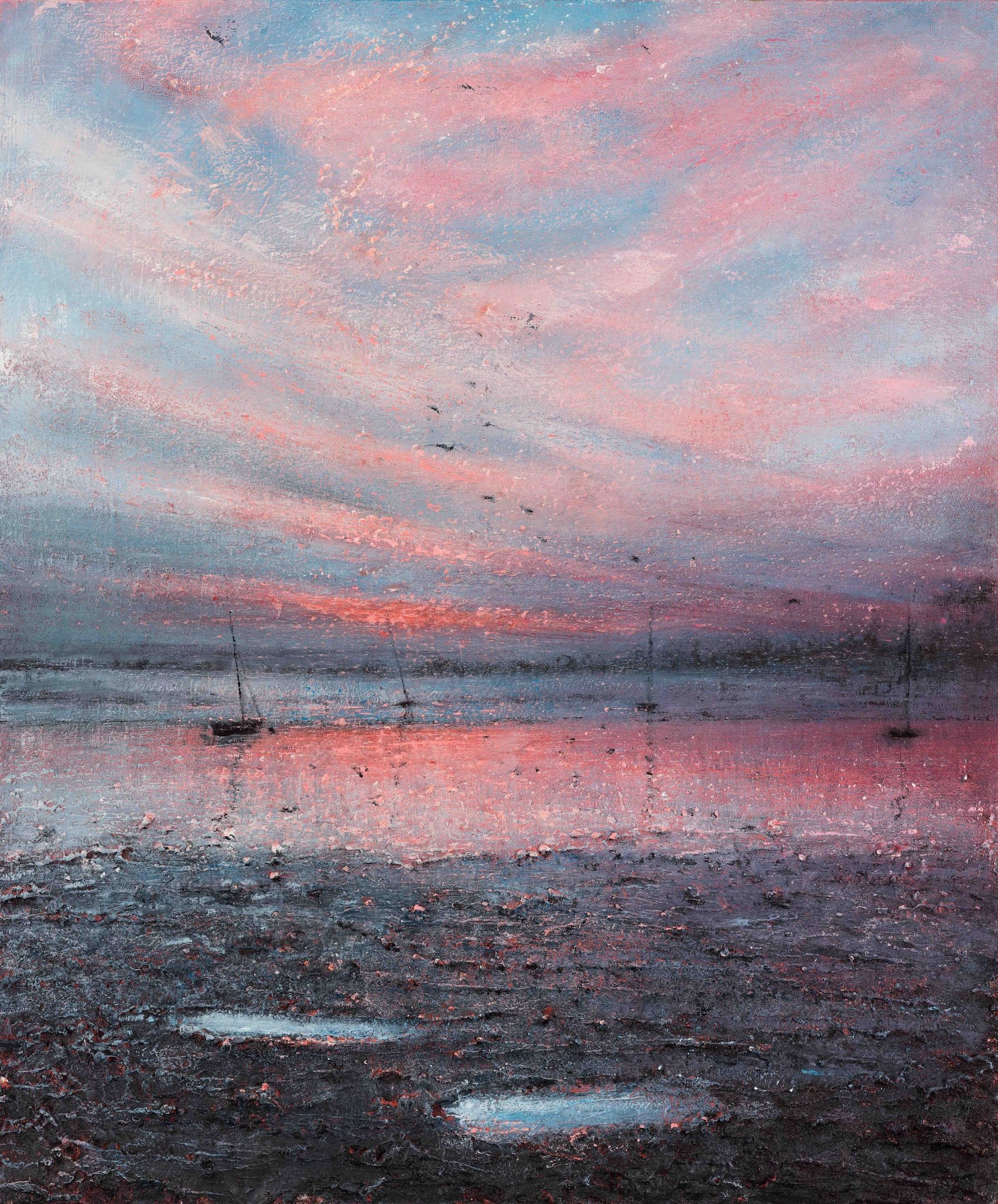 Red Sky At West Mersea by Alison Groom