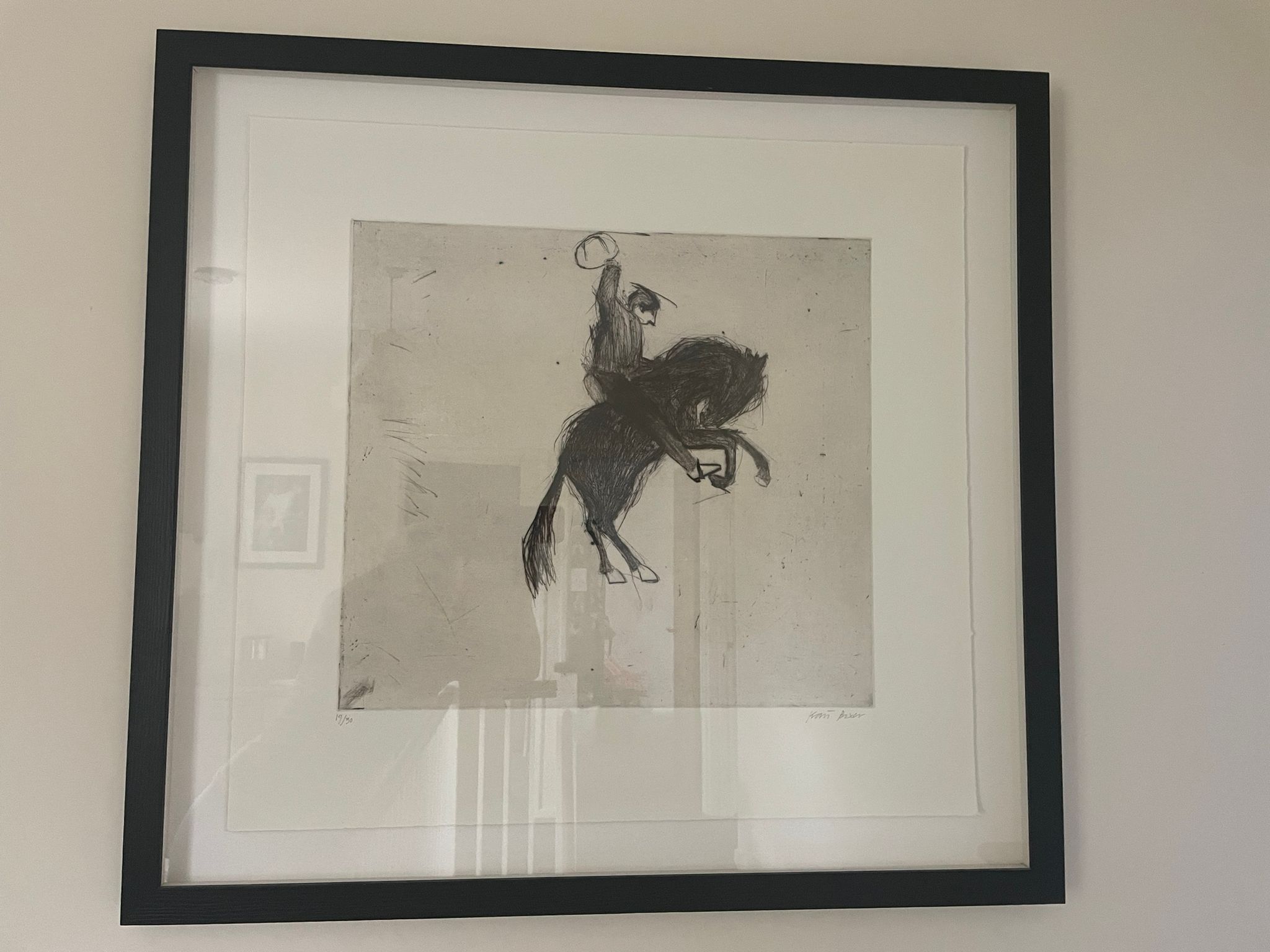 Framed Bucking Bronco by Kate Boxer