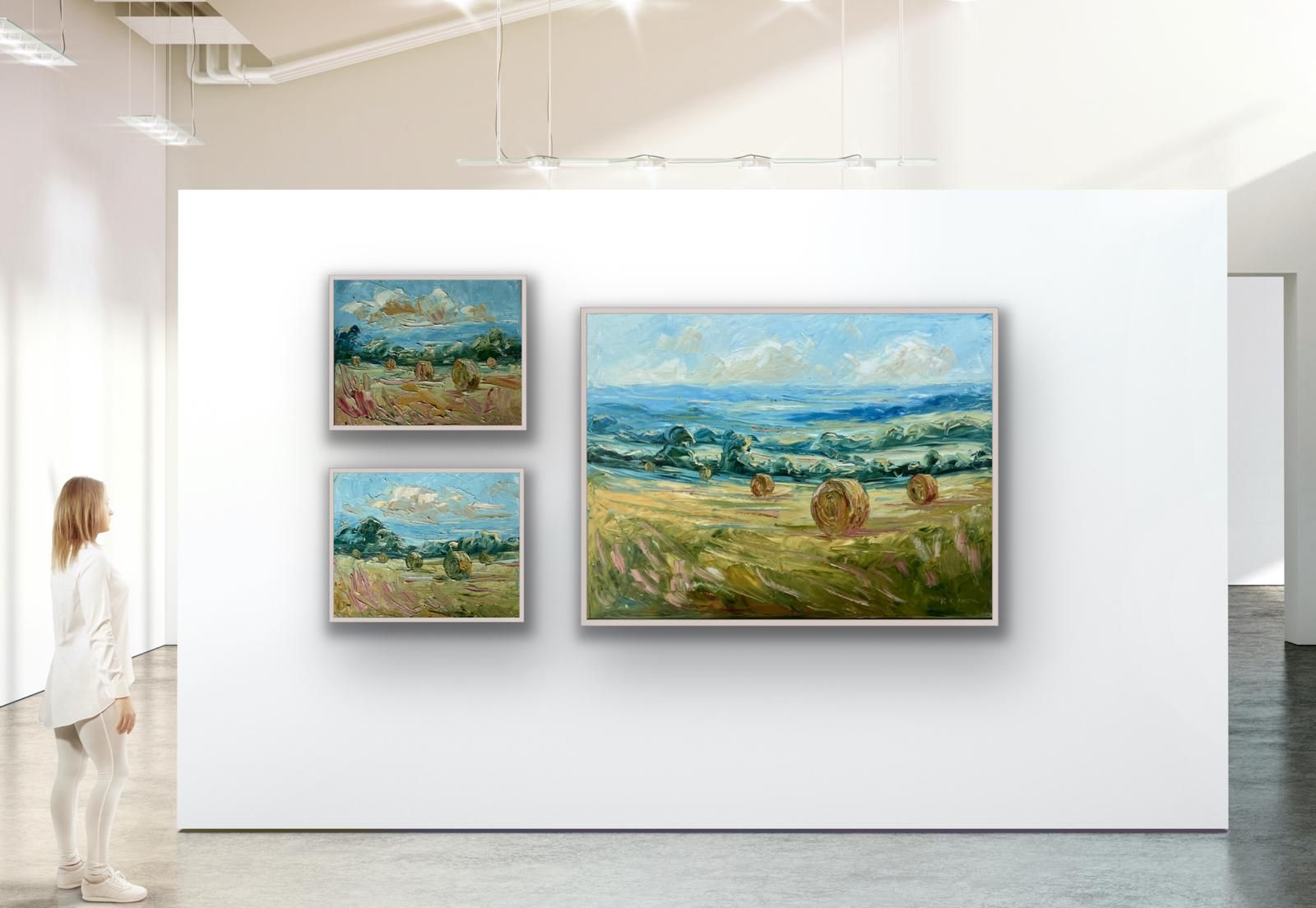 Triptych of Haystacks by Rupert Aker - Secondary Image
